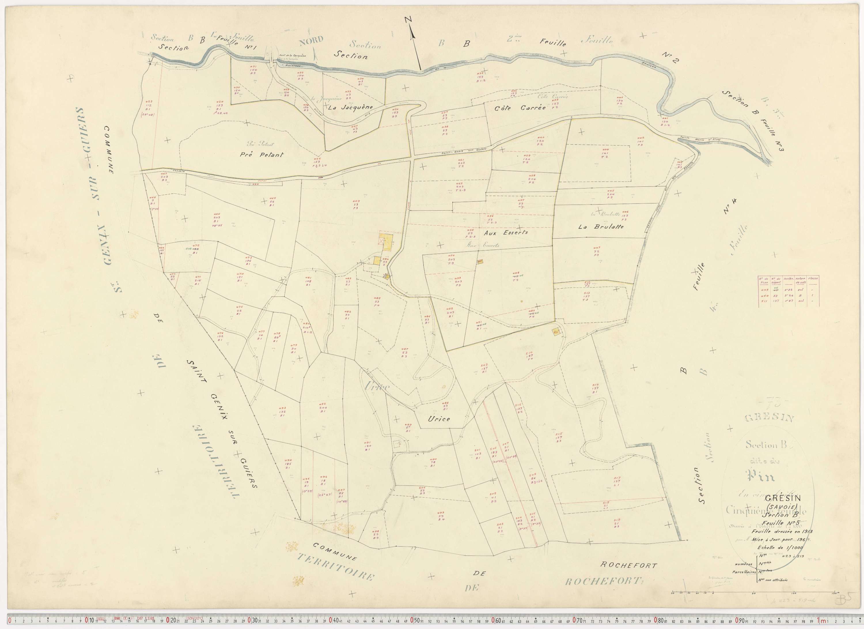 Gresin - Cadastre rénové, version de travail (1964).