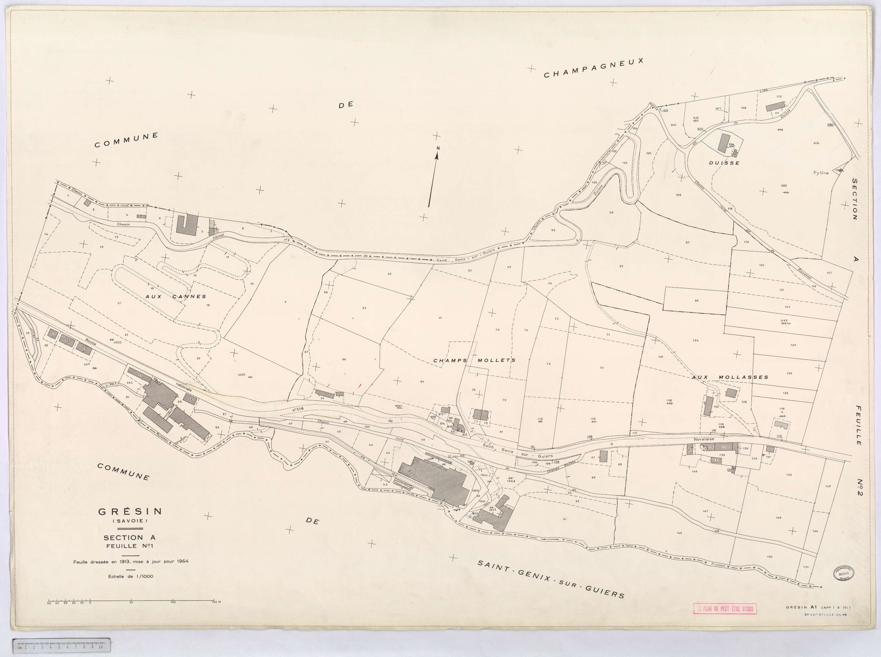 Gresin - Cadastre rénové, version définitive (1964).