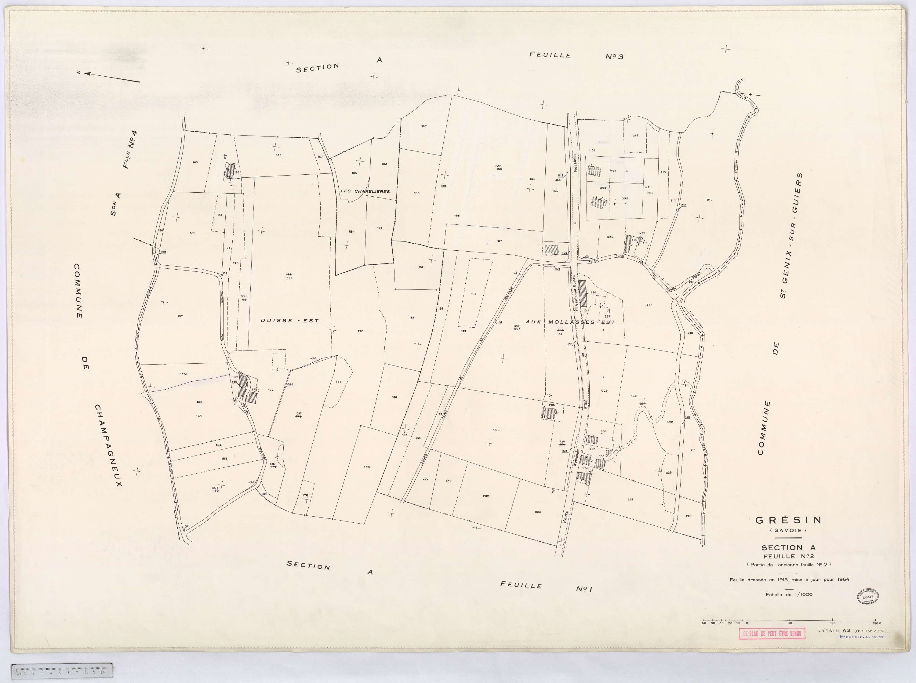 Gresin - Cadastre rénové, version définitive (1964).