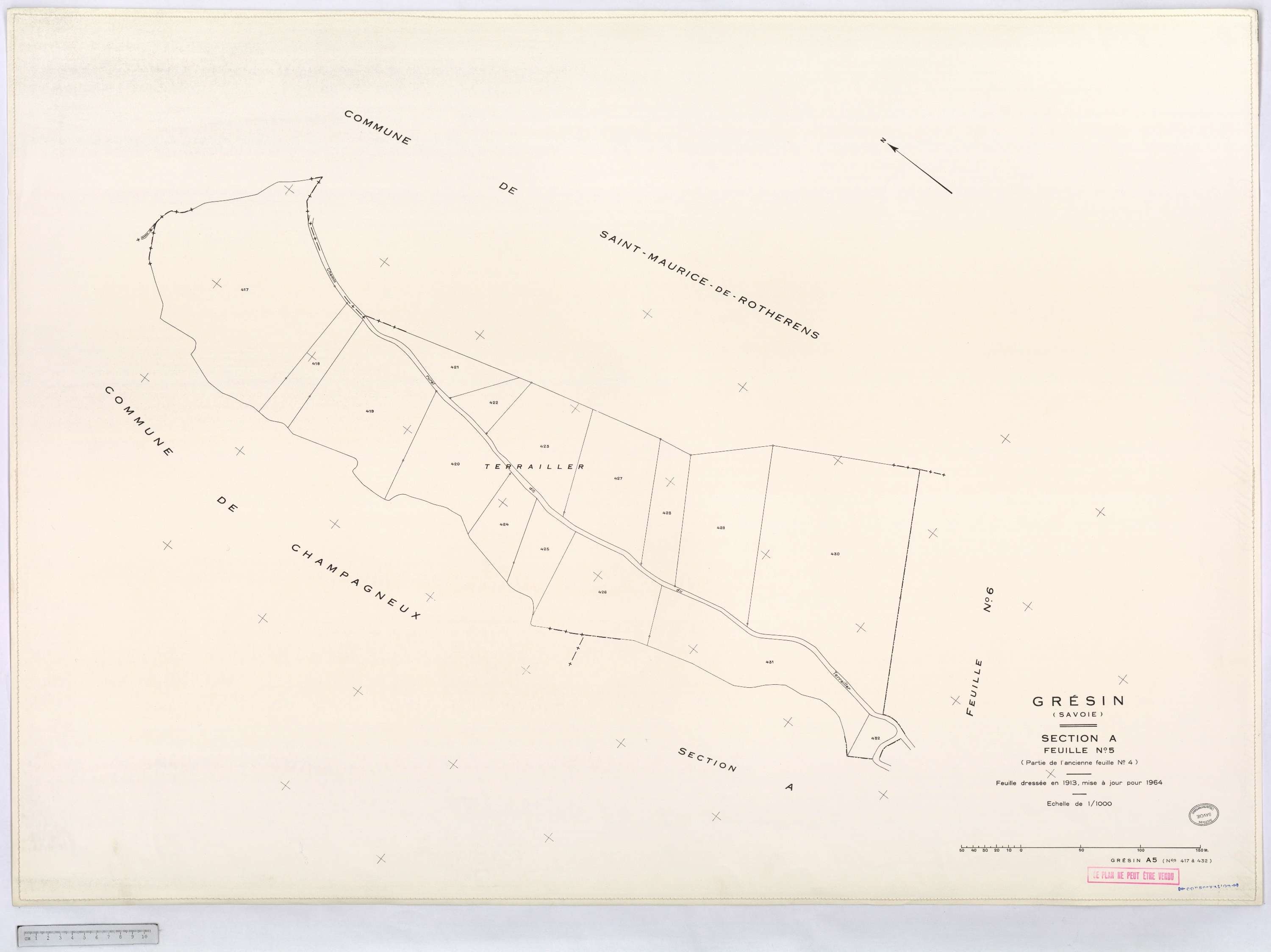 Gresin - Cadastre rénové, version définitive (1964).