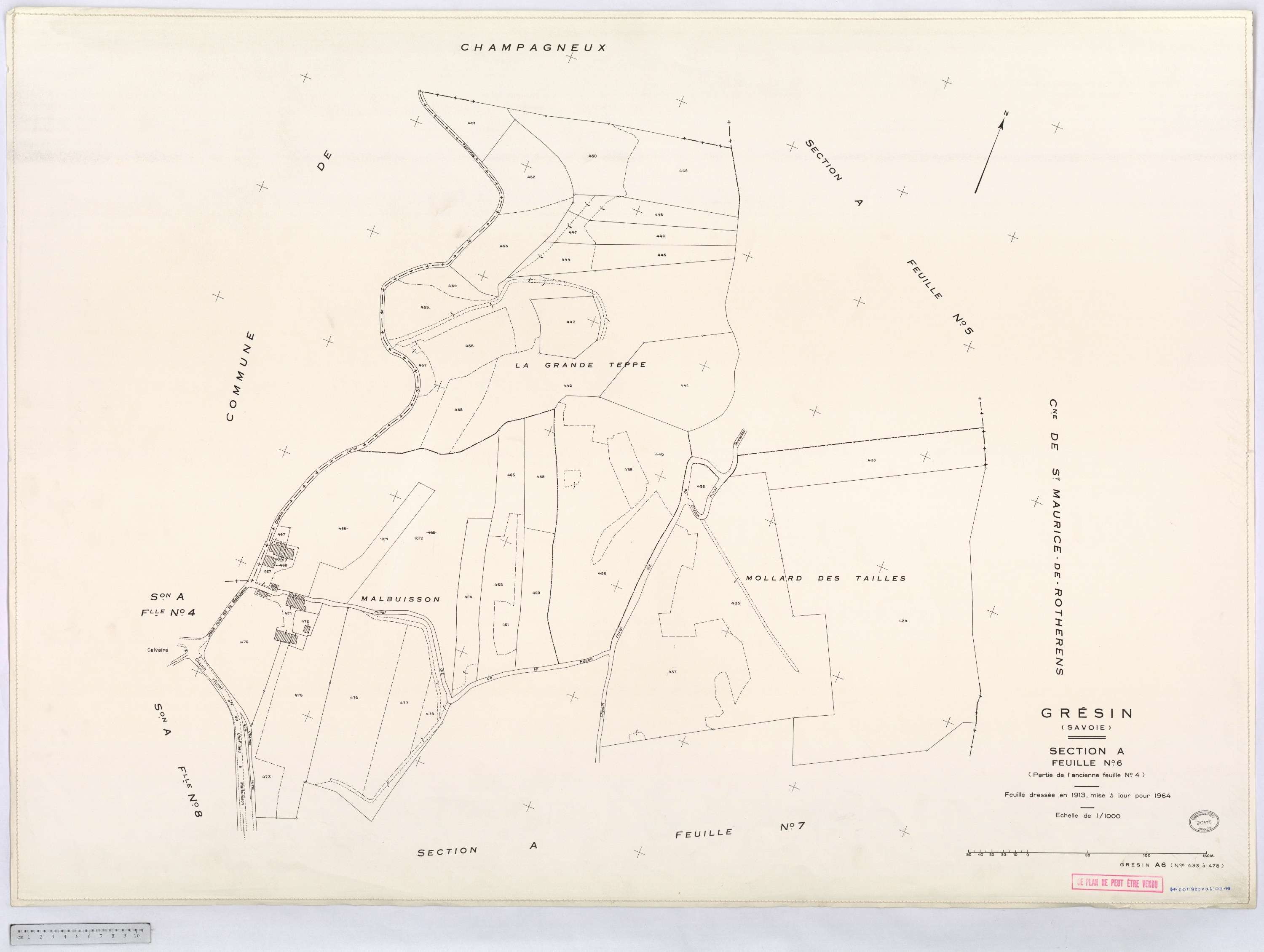 Gresin - Cadastre rénové, version définitive (1964).