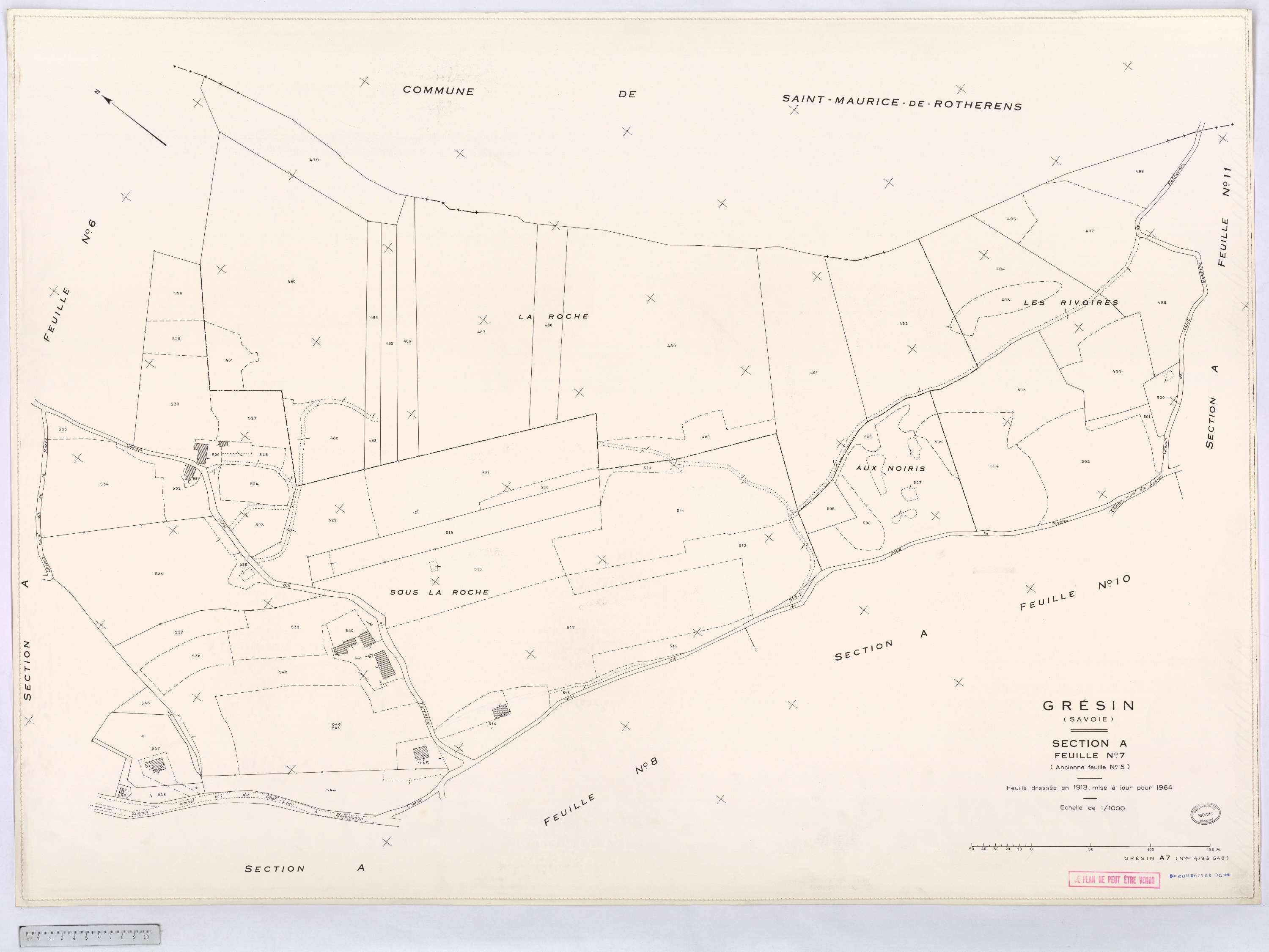 Gresin - Cadastre rénové, version définitive (1964).