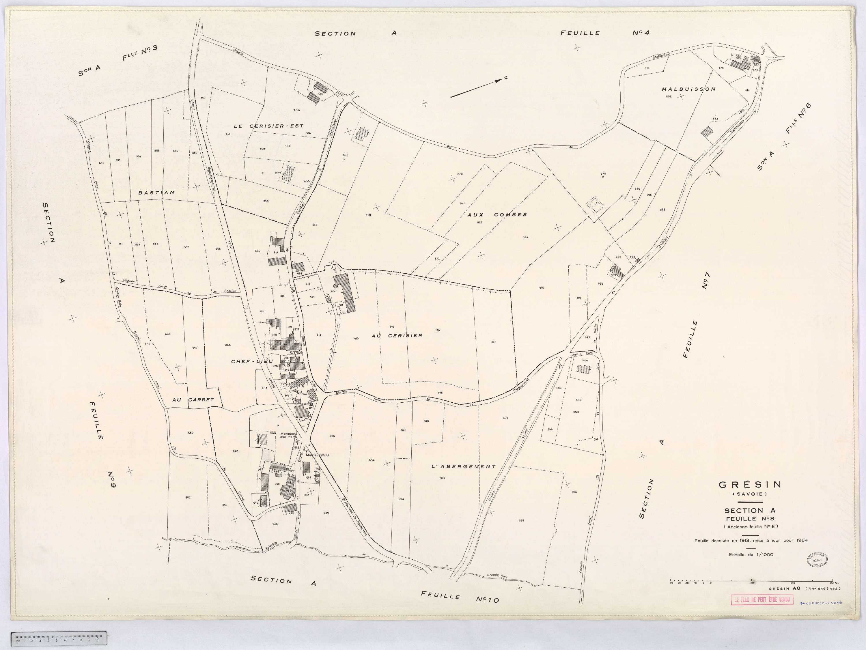 Gresin - Cadastre rénové, version définitive (1964).