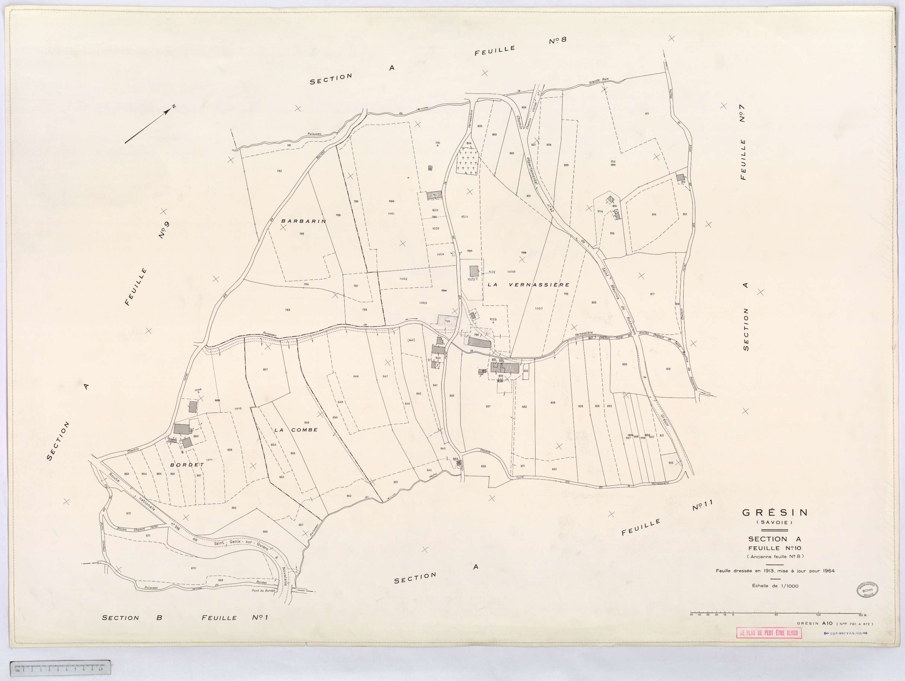 Gresin - Cadastre rénové, version définitive (1964).