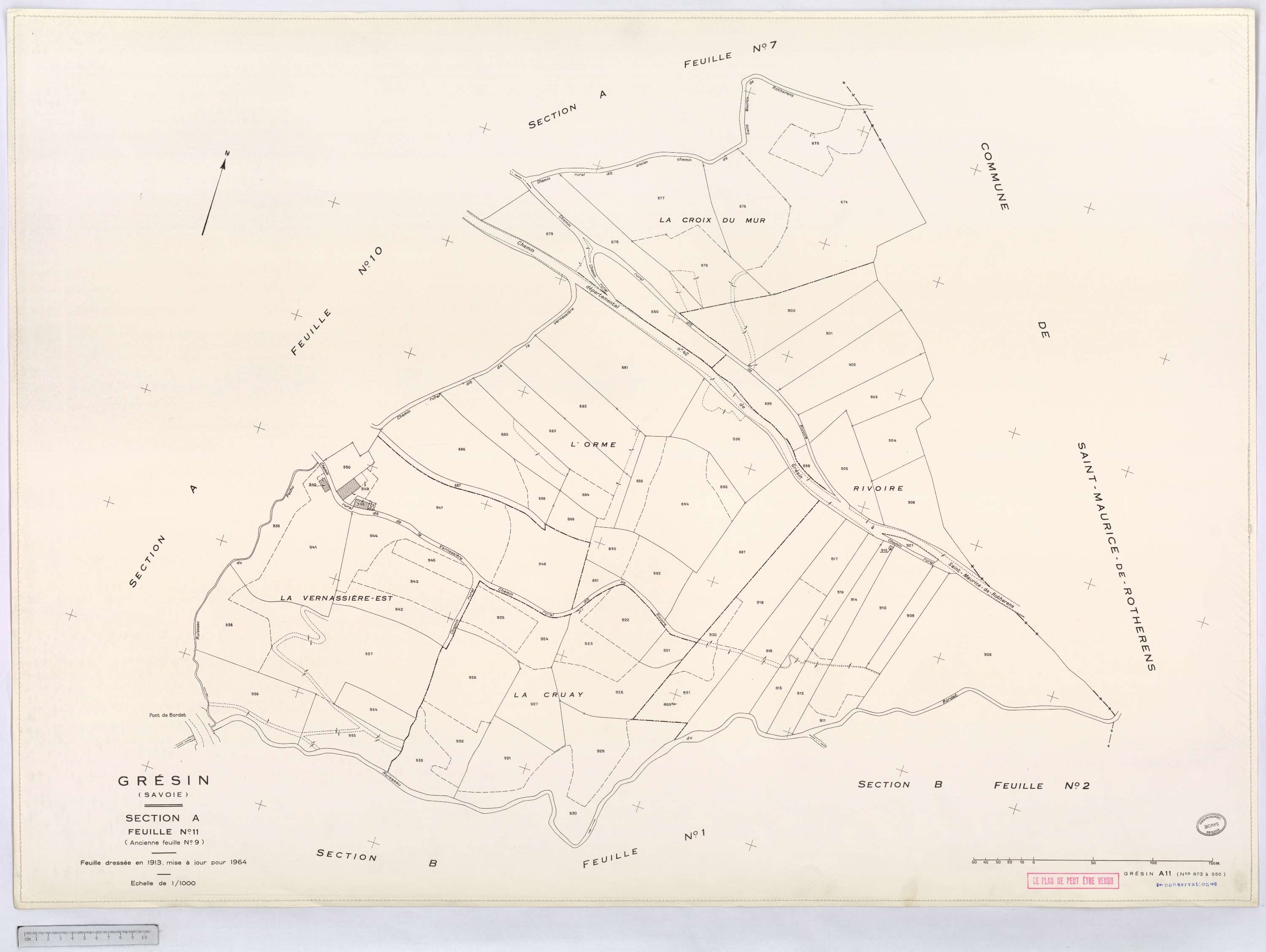 Gresin - Cadastre rénové, version définitive (1964).