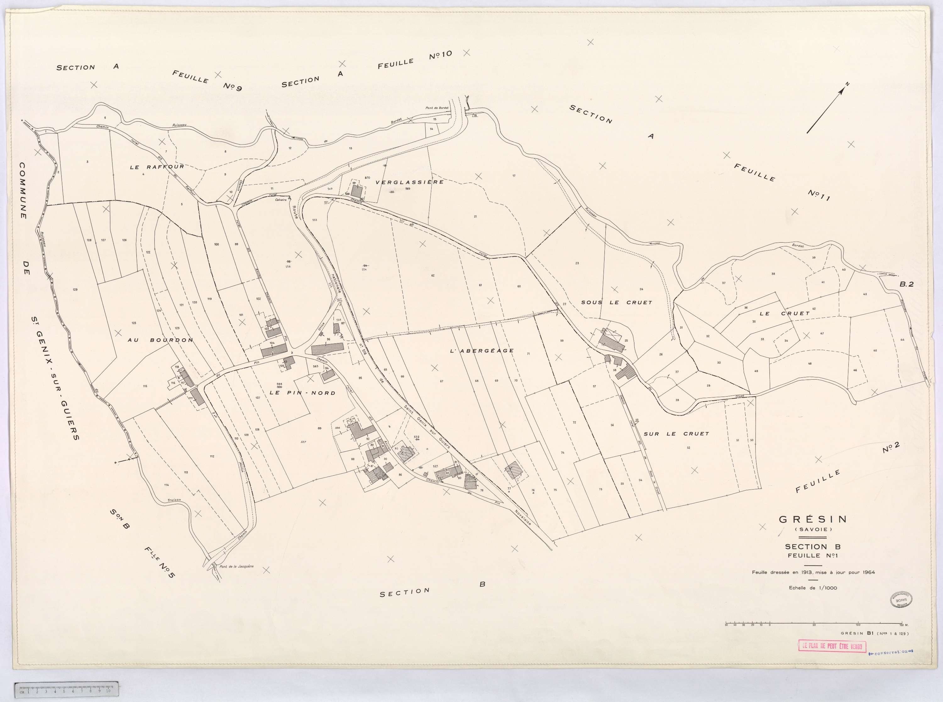 Gresin - Cadastre rénové, version définitive (1964).