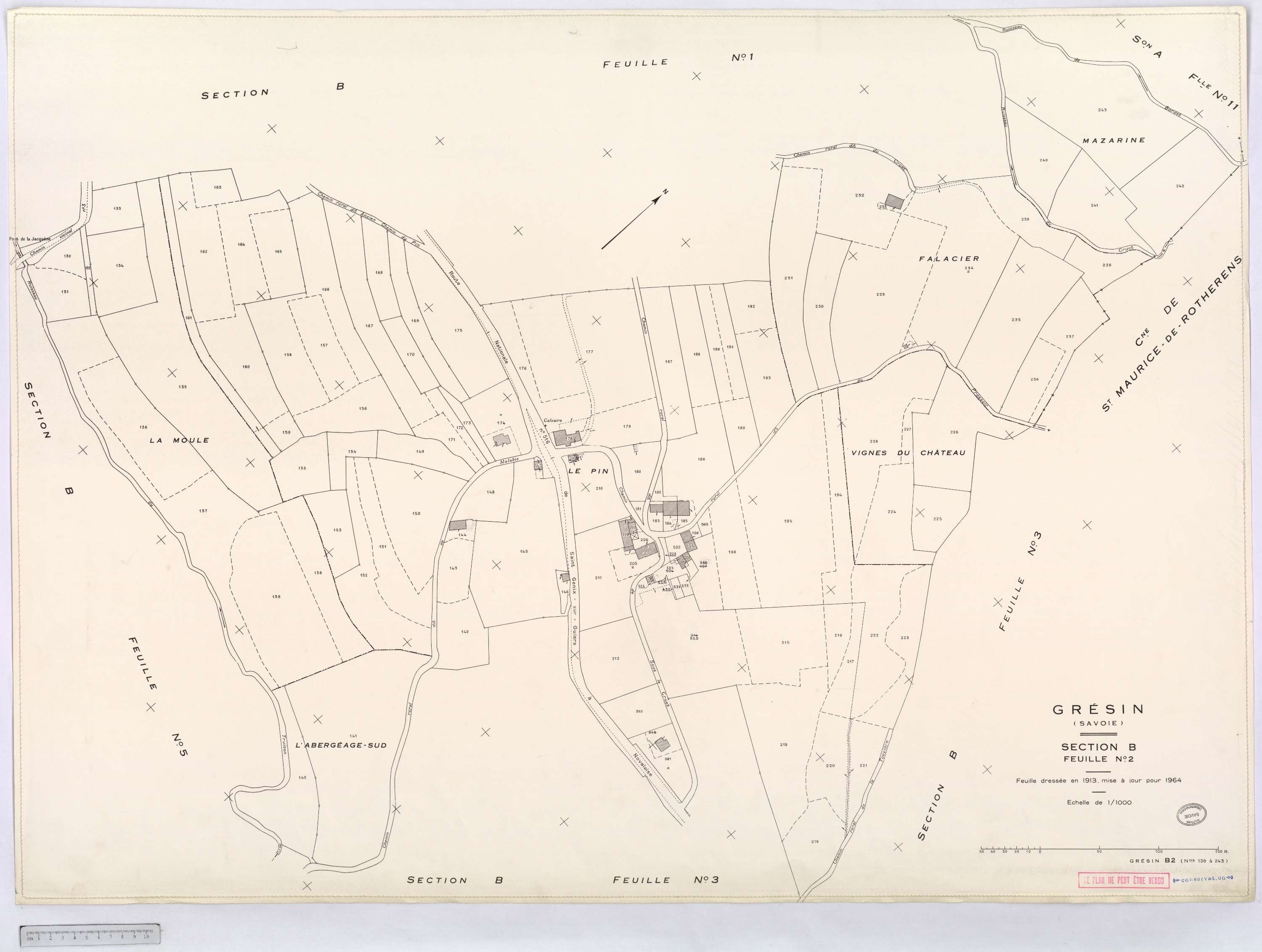 Gresin - Cadastre rénové, version définitive (1964).