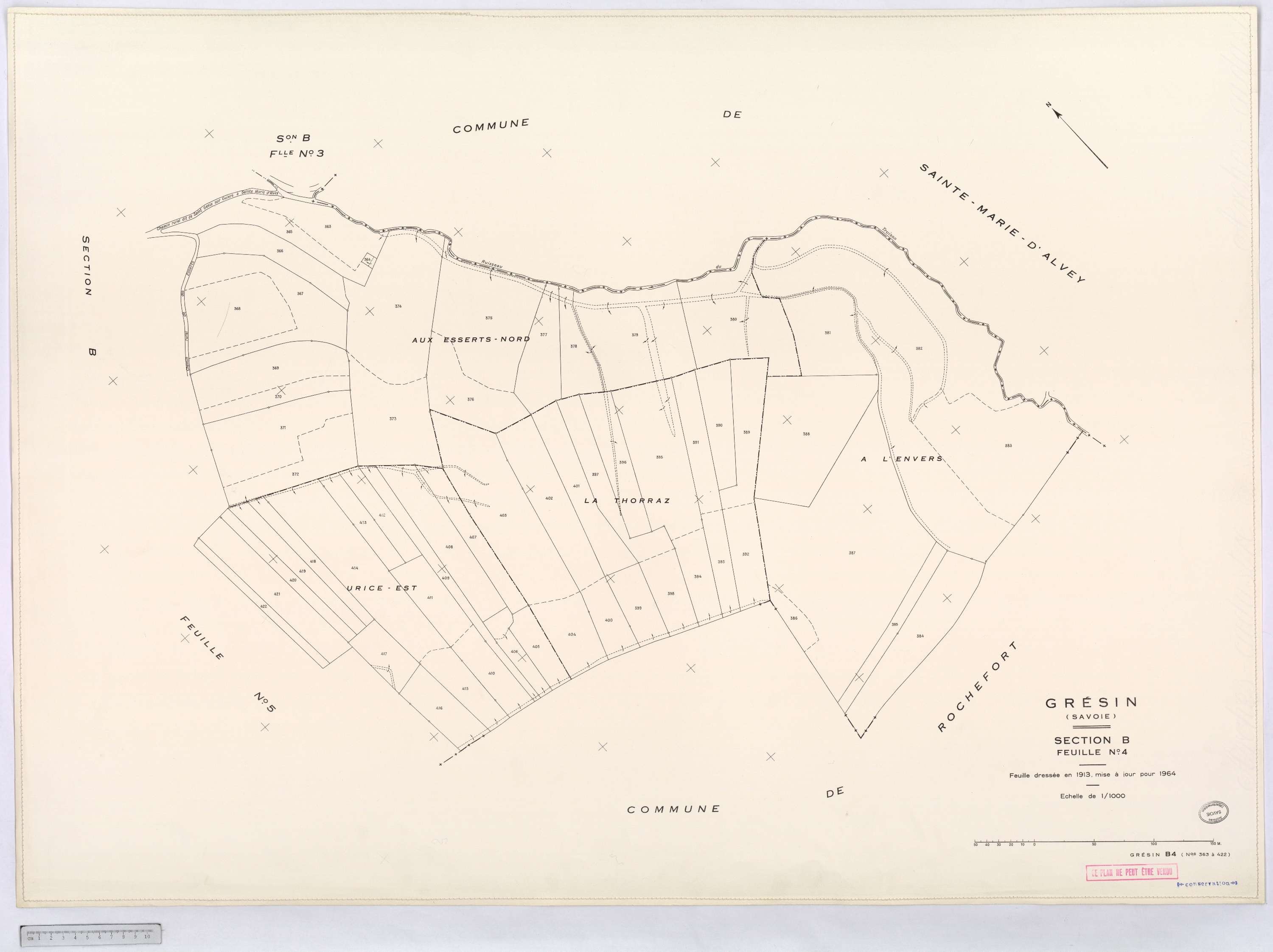 Gresin - Cadastre rénové, version définitive (1964).