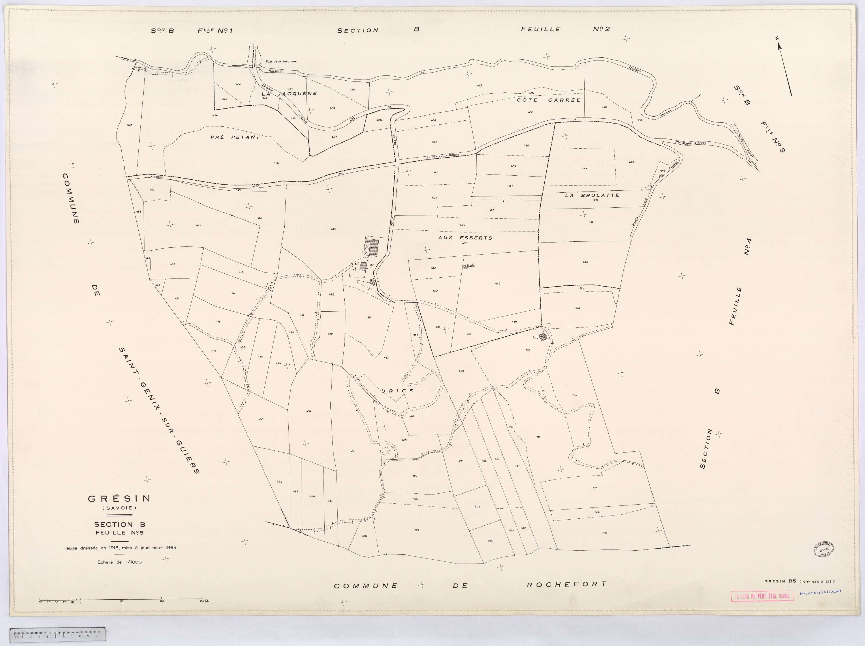 Gresin - Cadastre rénové, version définitive (1964).
