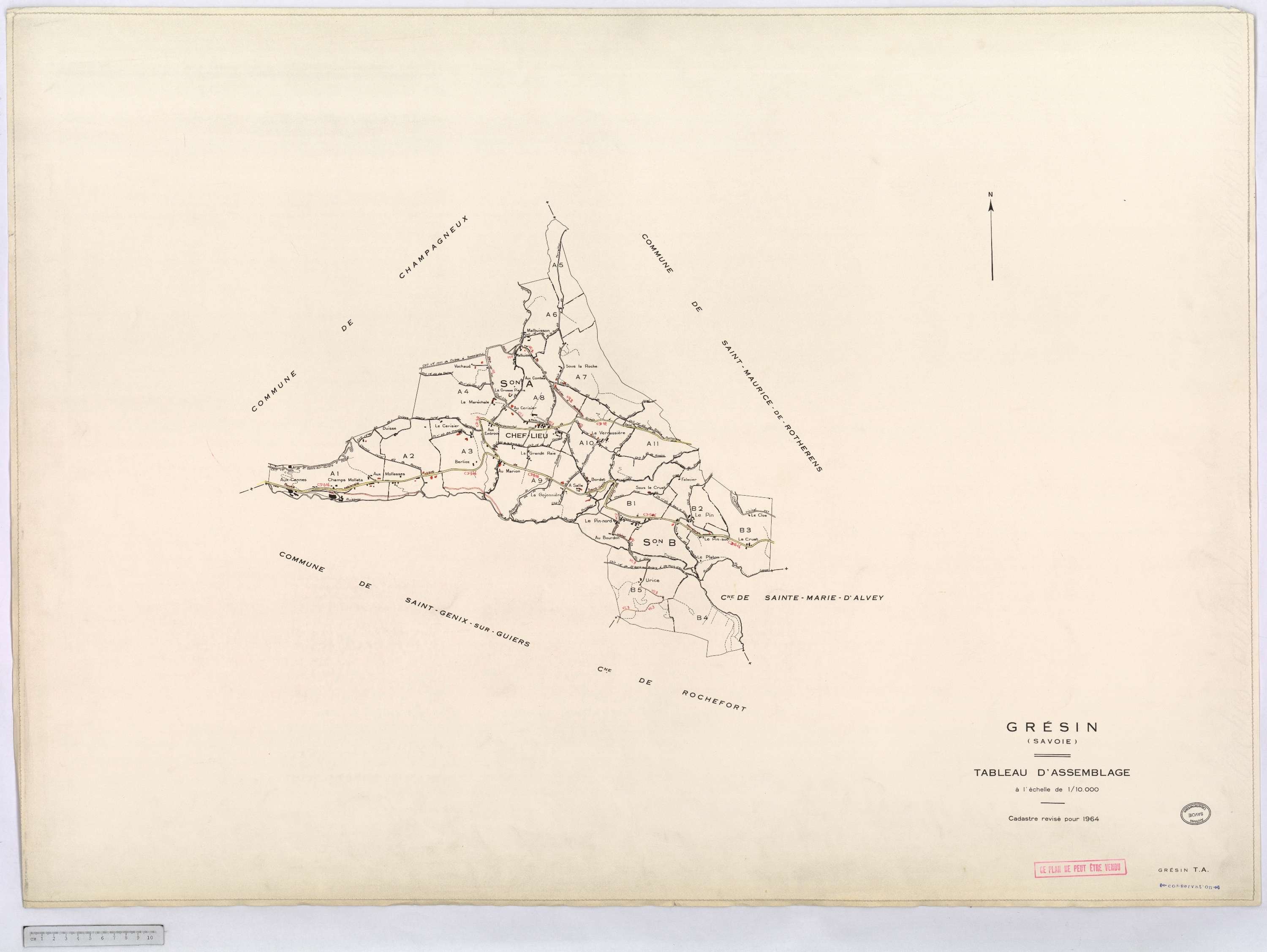 Gresin - Cadastre rénové, version définitive (1964).