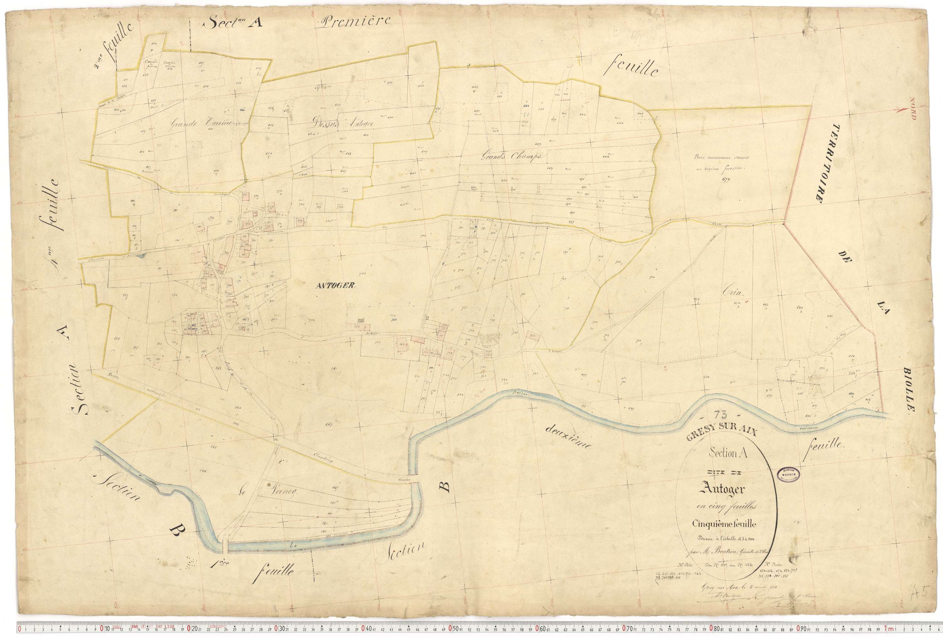 Grésy-sur-Aix - Cadastre français (1880).