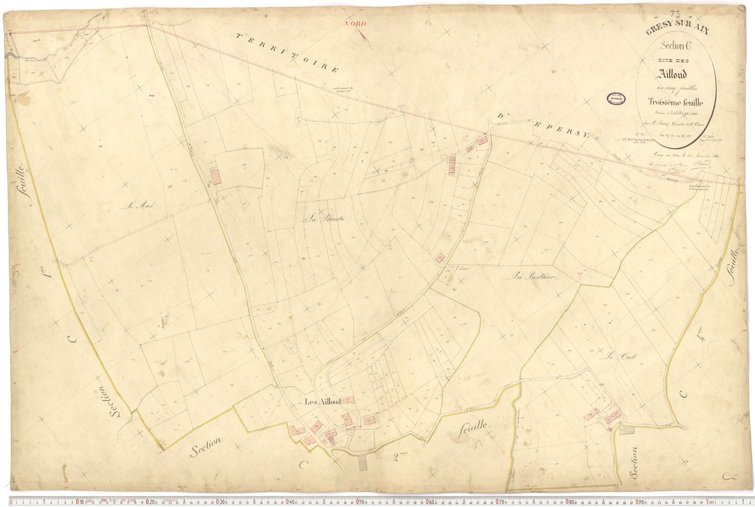 Grésy-sur-Aix - Cadastre français (1880).