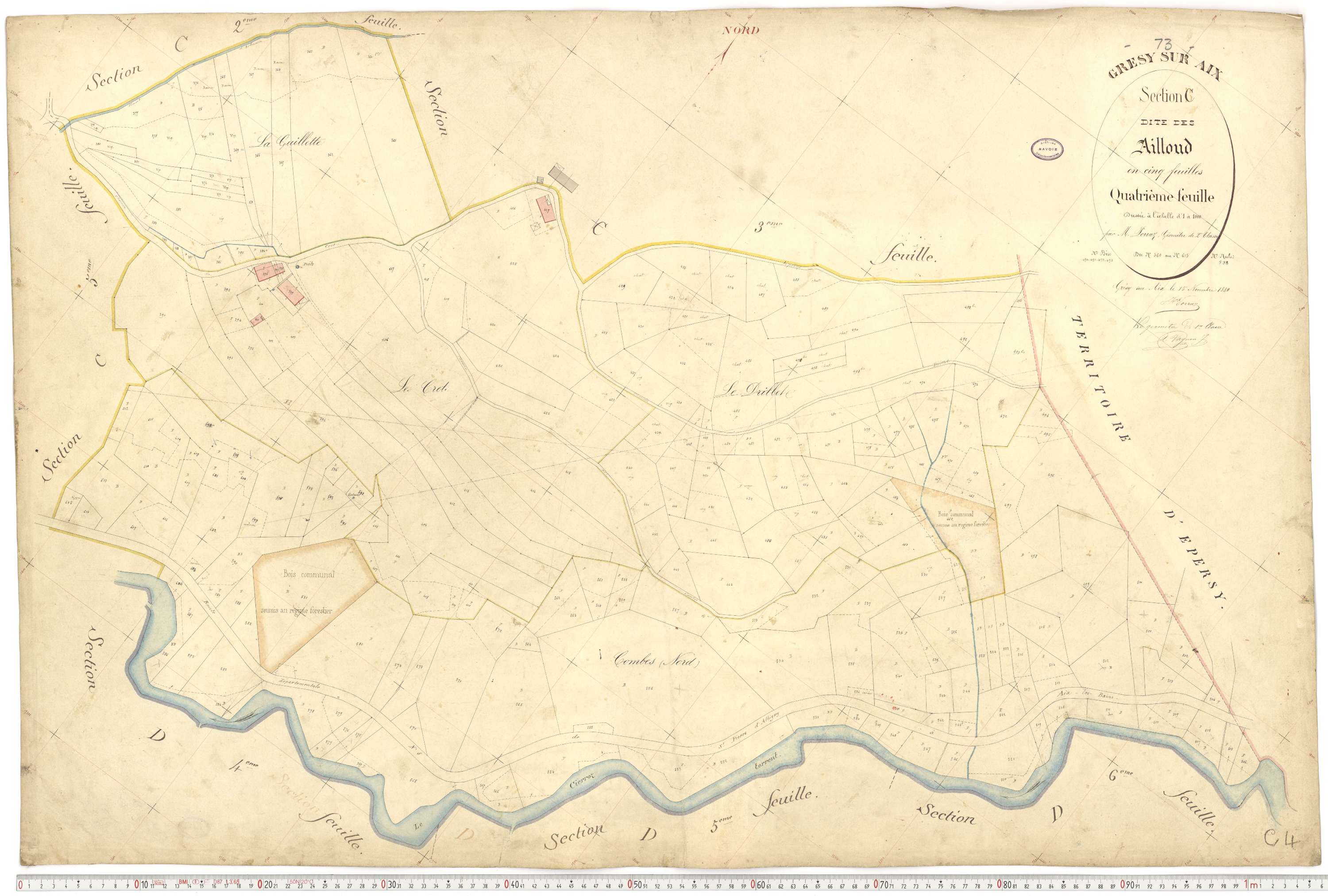 Grésy-sur-Aix - Cadastre français (1880).