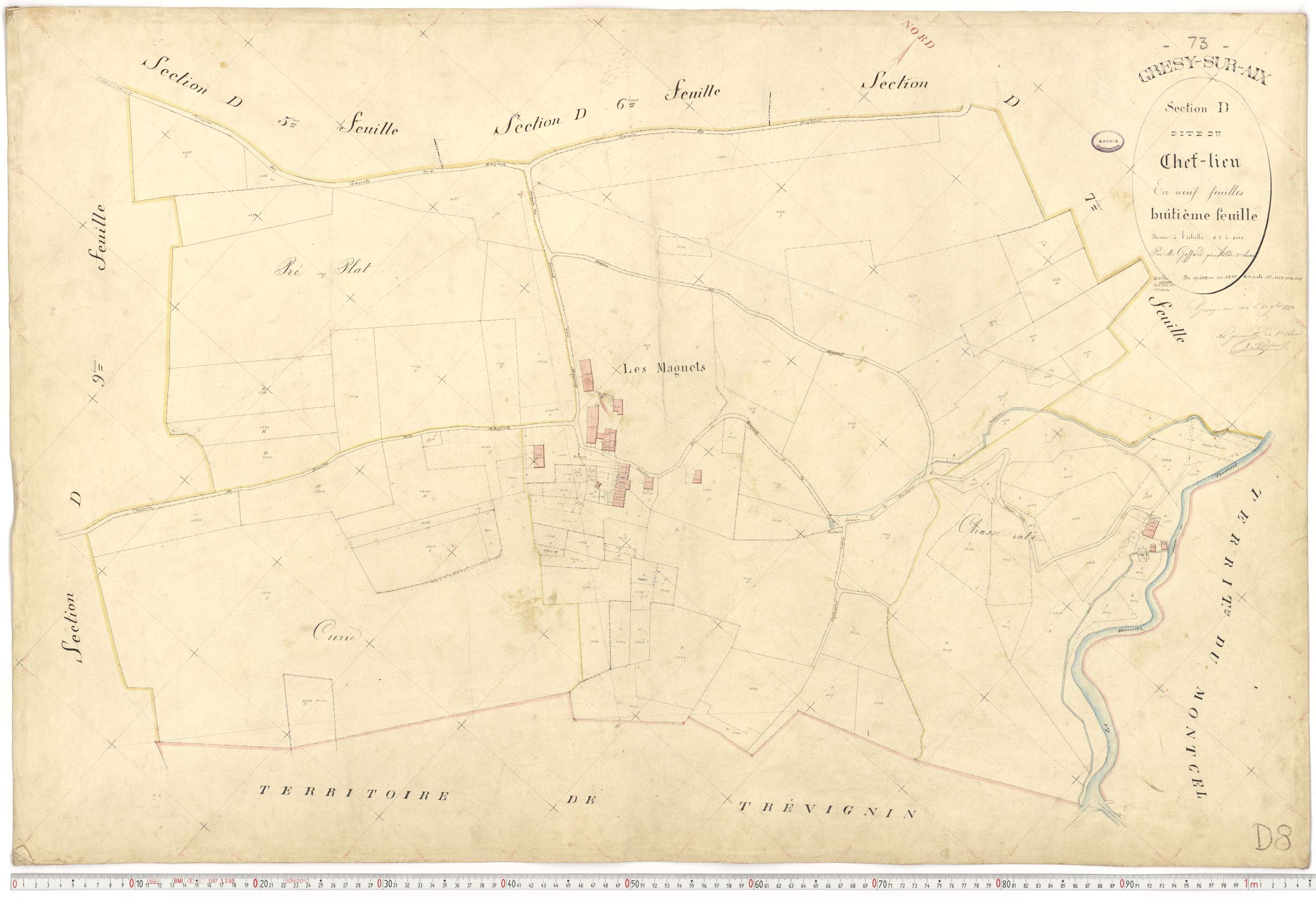 Grésy-sur-Aix - Cadastre français (1880).