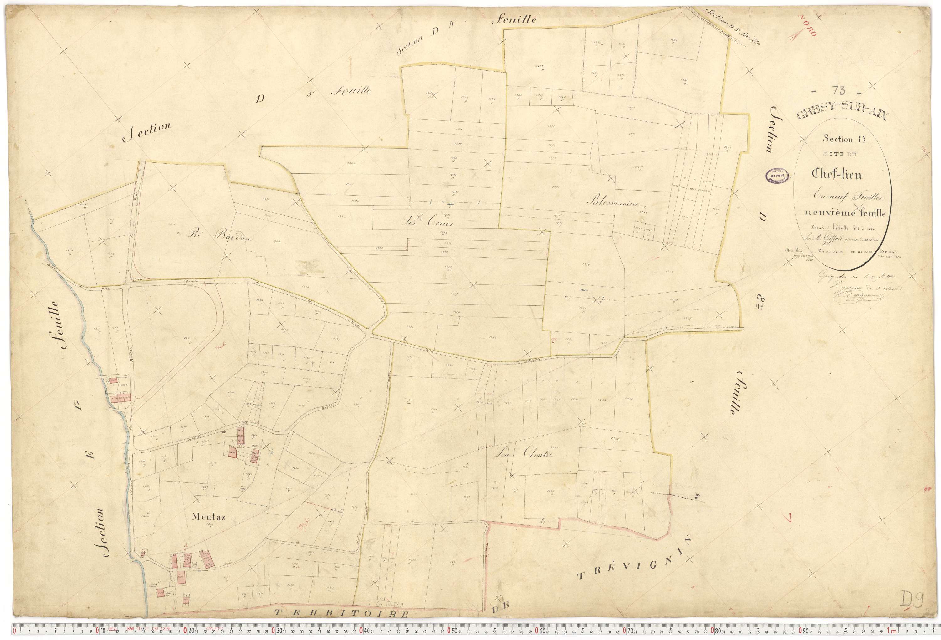 Grésy-sur-Aix - Cadastre français (1880).