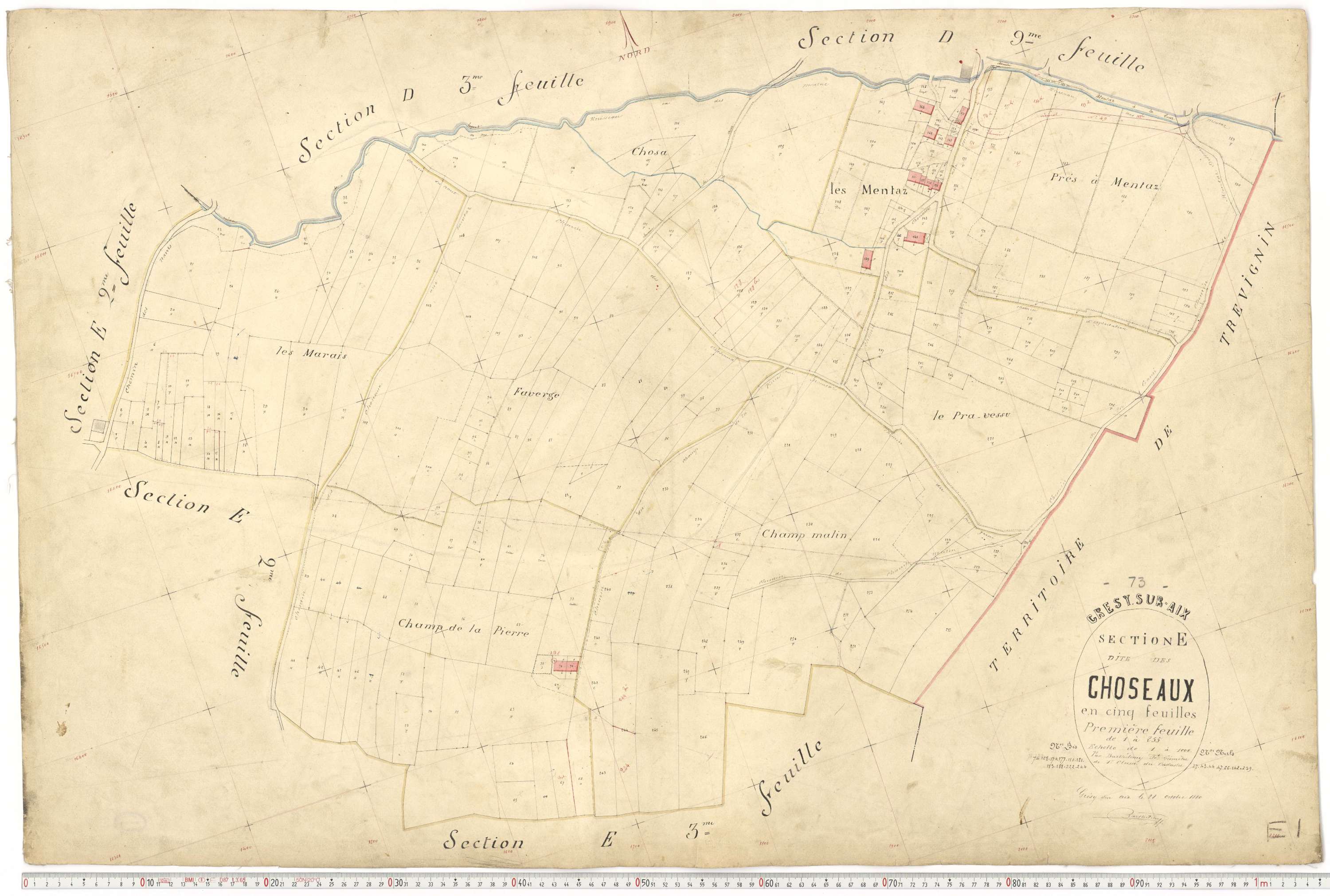Grésy-sur-Aix - Cadastre français (1880).