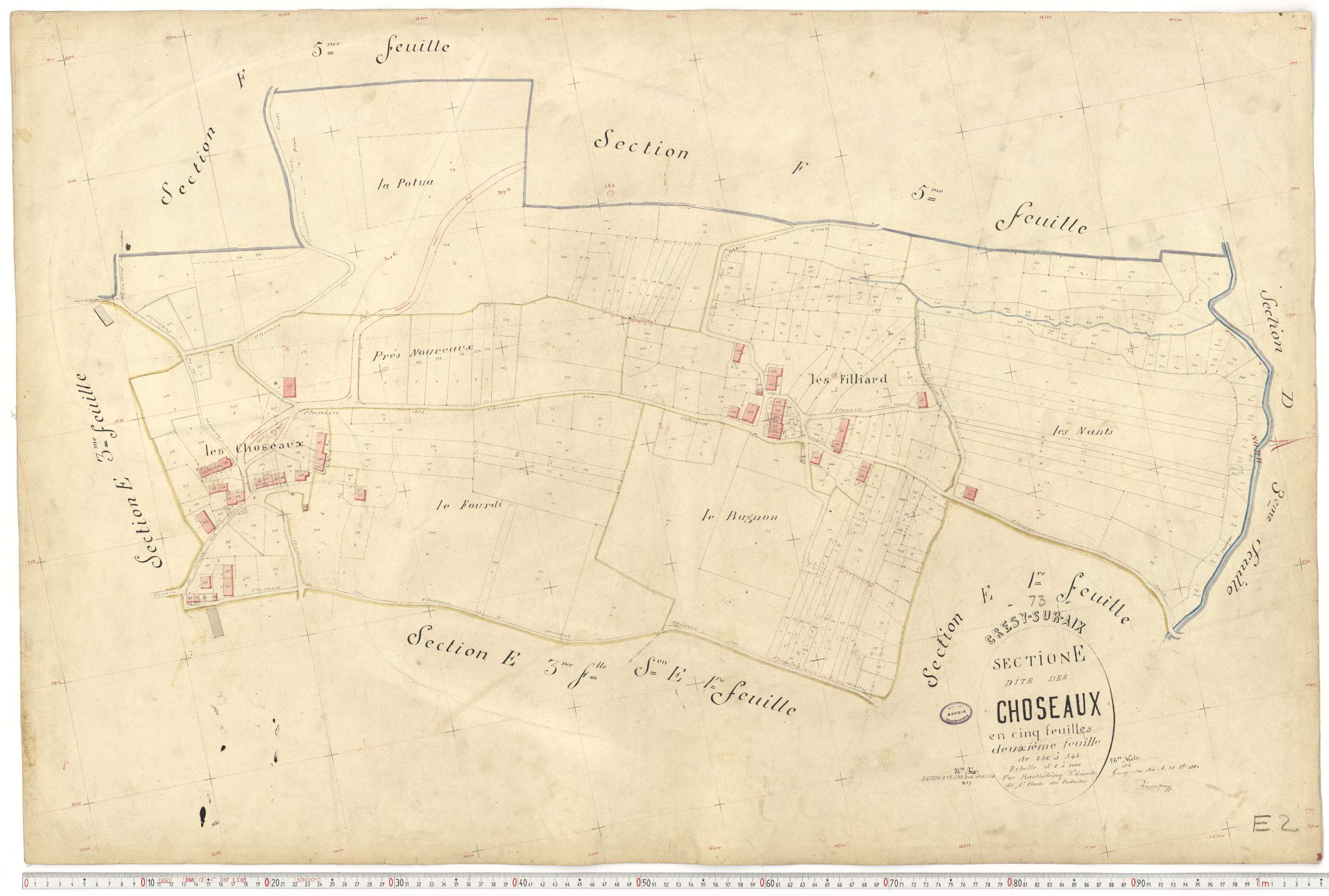 Grésy-sur-Aix - Cadastre français (1880).