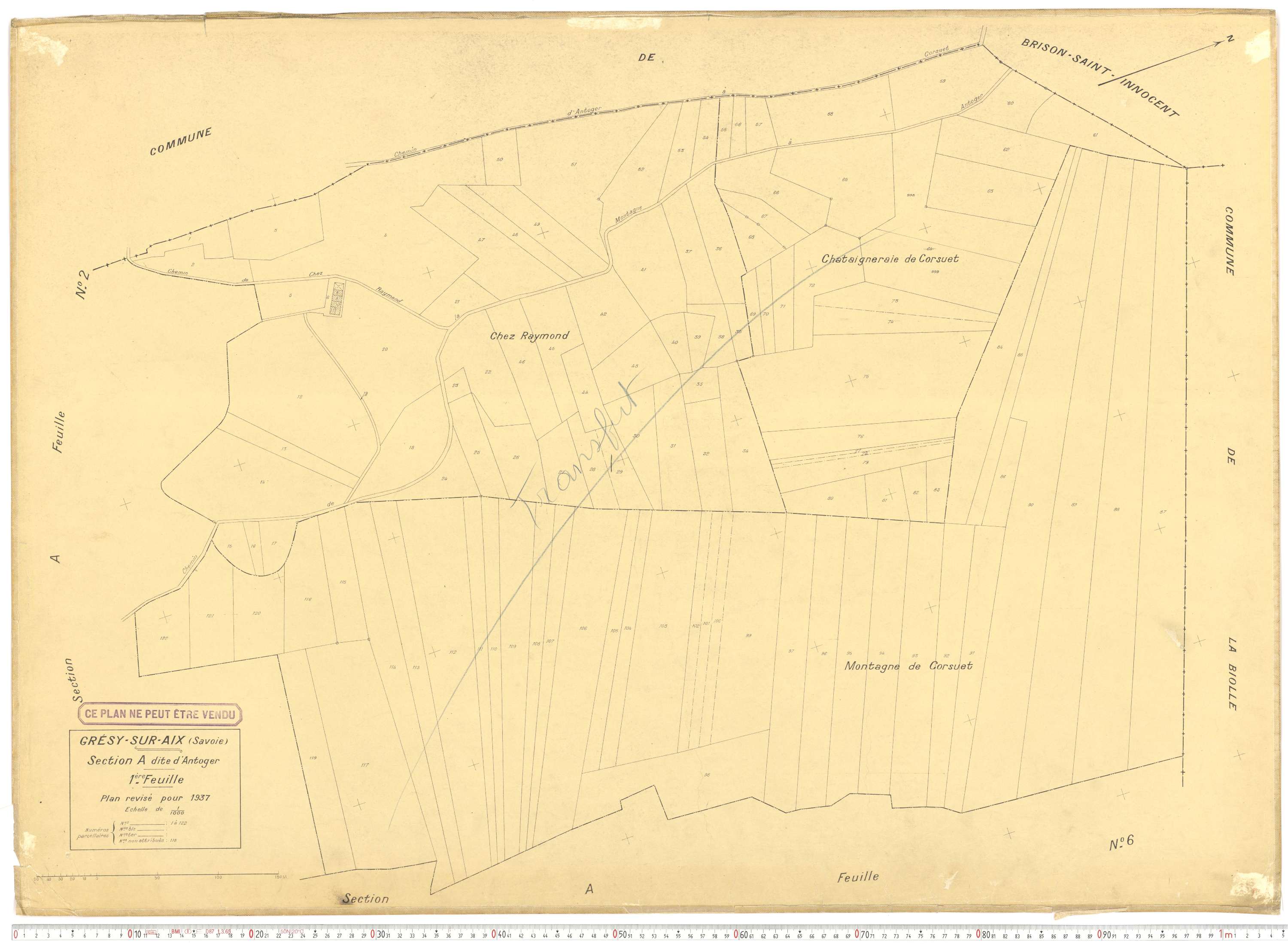 Grésy-sur-Aix - Cadastre rénové (1937).