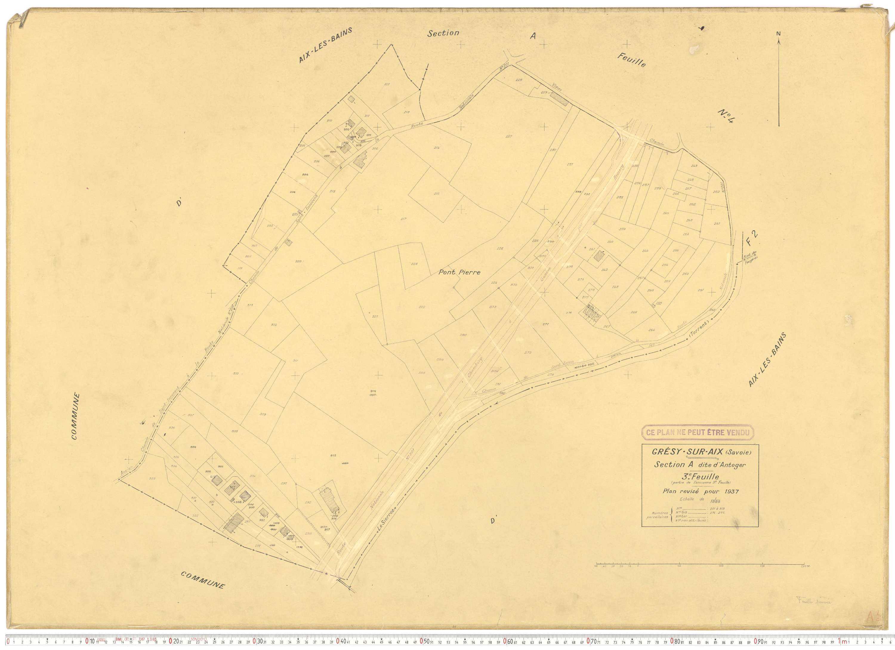 Grésy-sur-Aix - Cadastre rénové (1937).