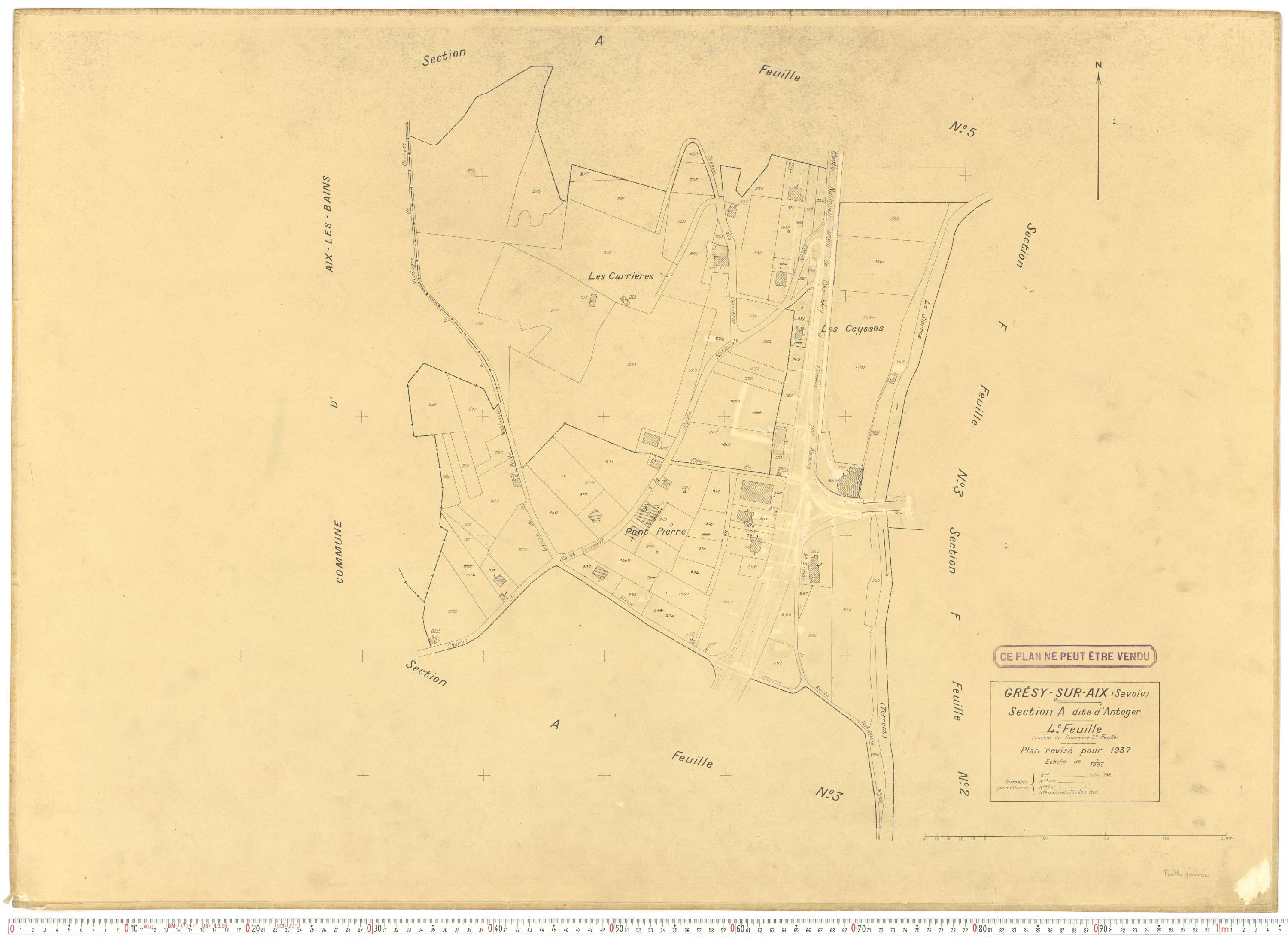 Grésy-sur-Aix - Cadastre rénové (1937).