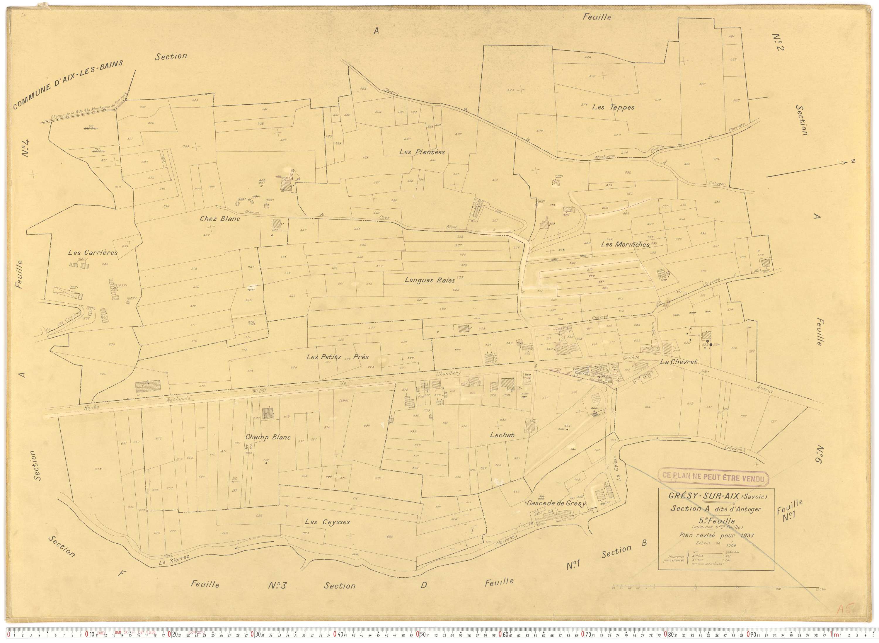 Grésy-sur-Aix - Cadastre rénové (1937).