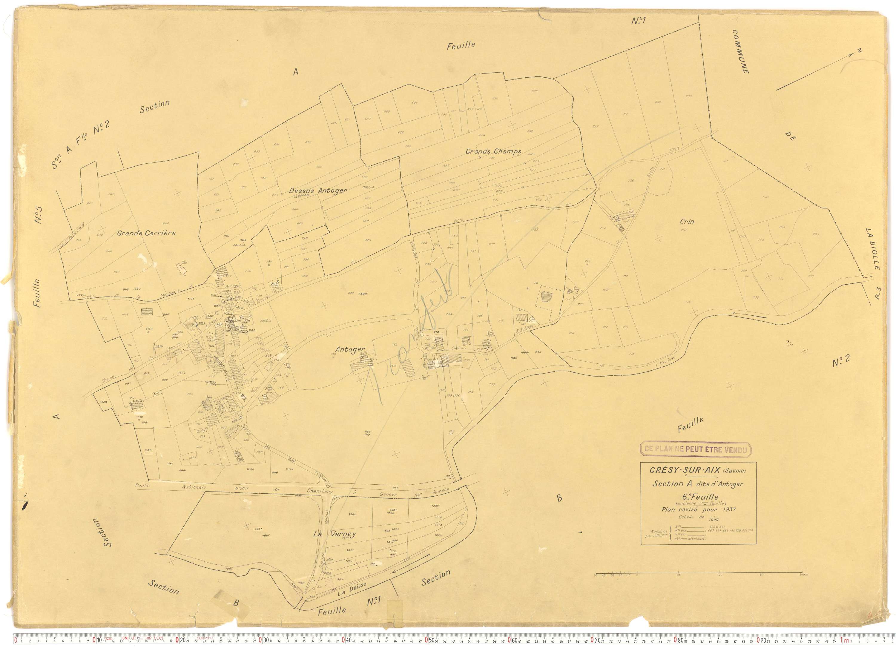 Grésy-sur-Aix - Cadastre rénové (1937).