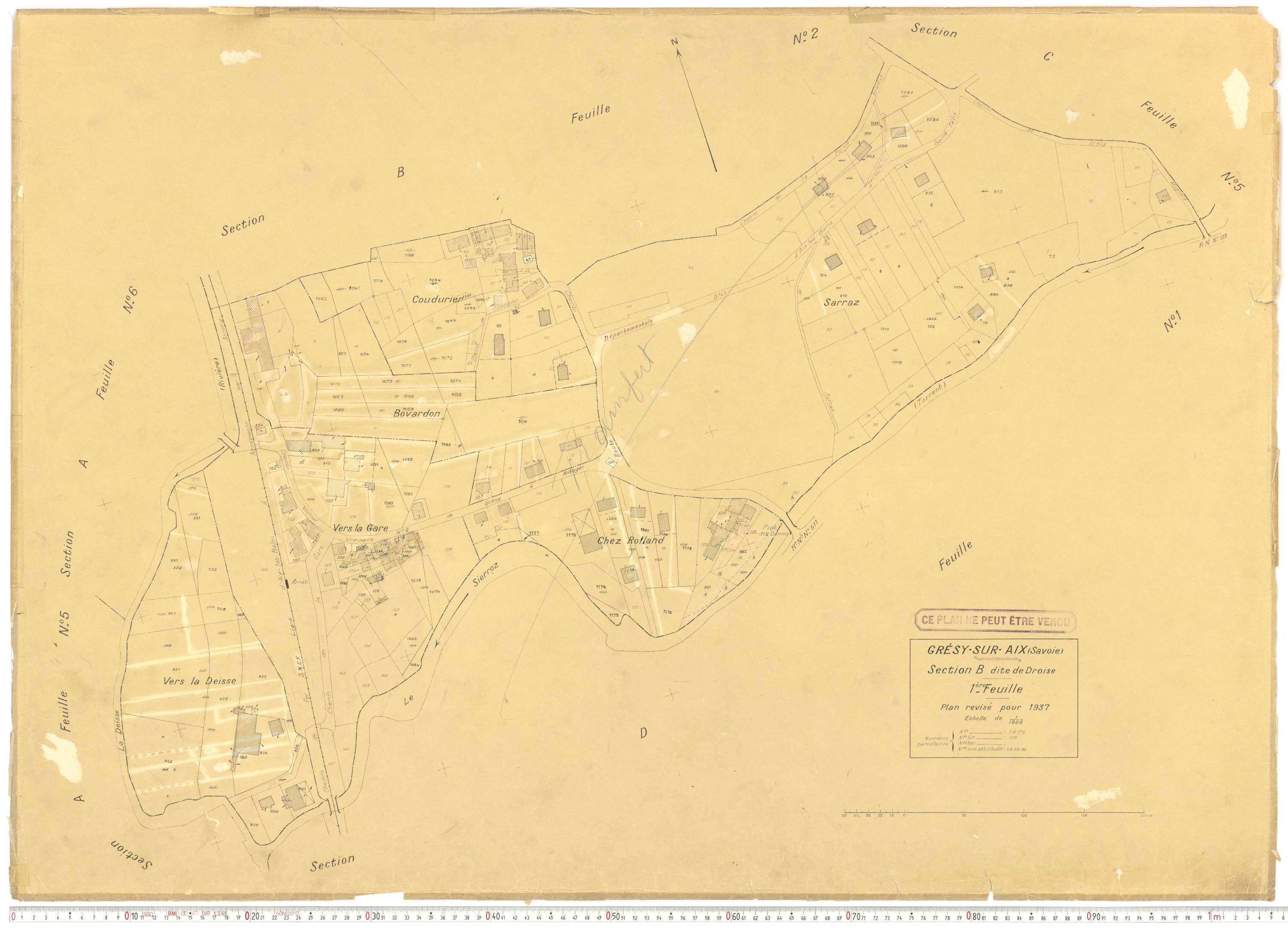 Grésy-sur-Aix - Cadastre rénové (1937).