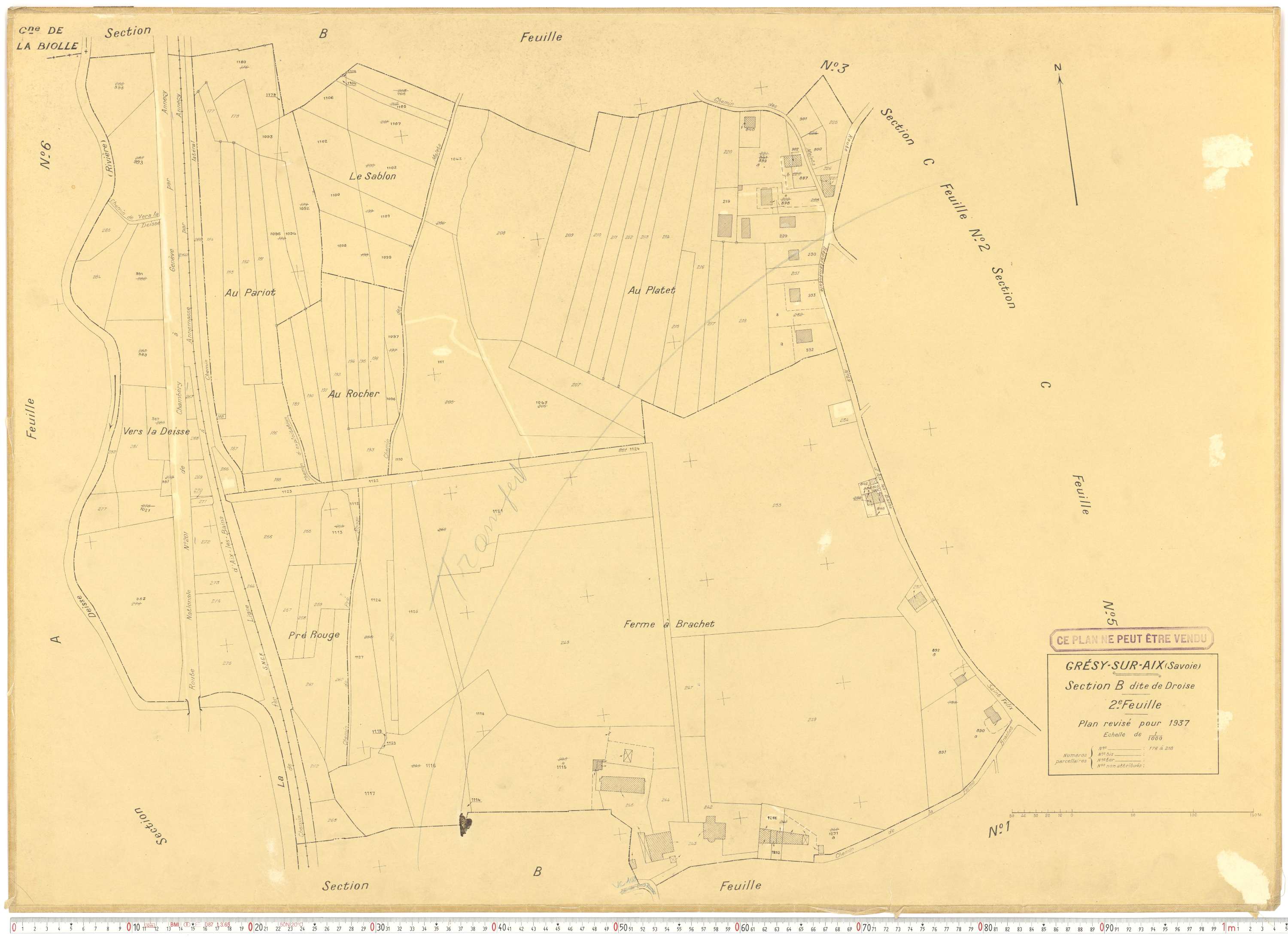 Grésy-sur-Aix - Cadastre rénové (1937).