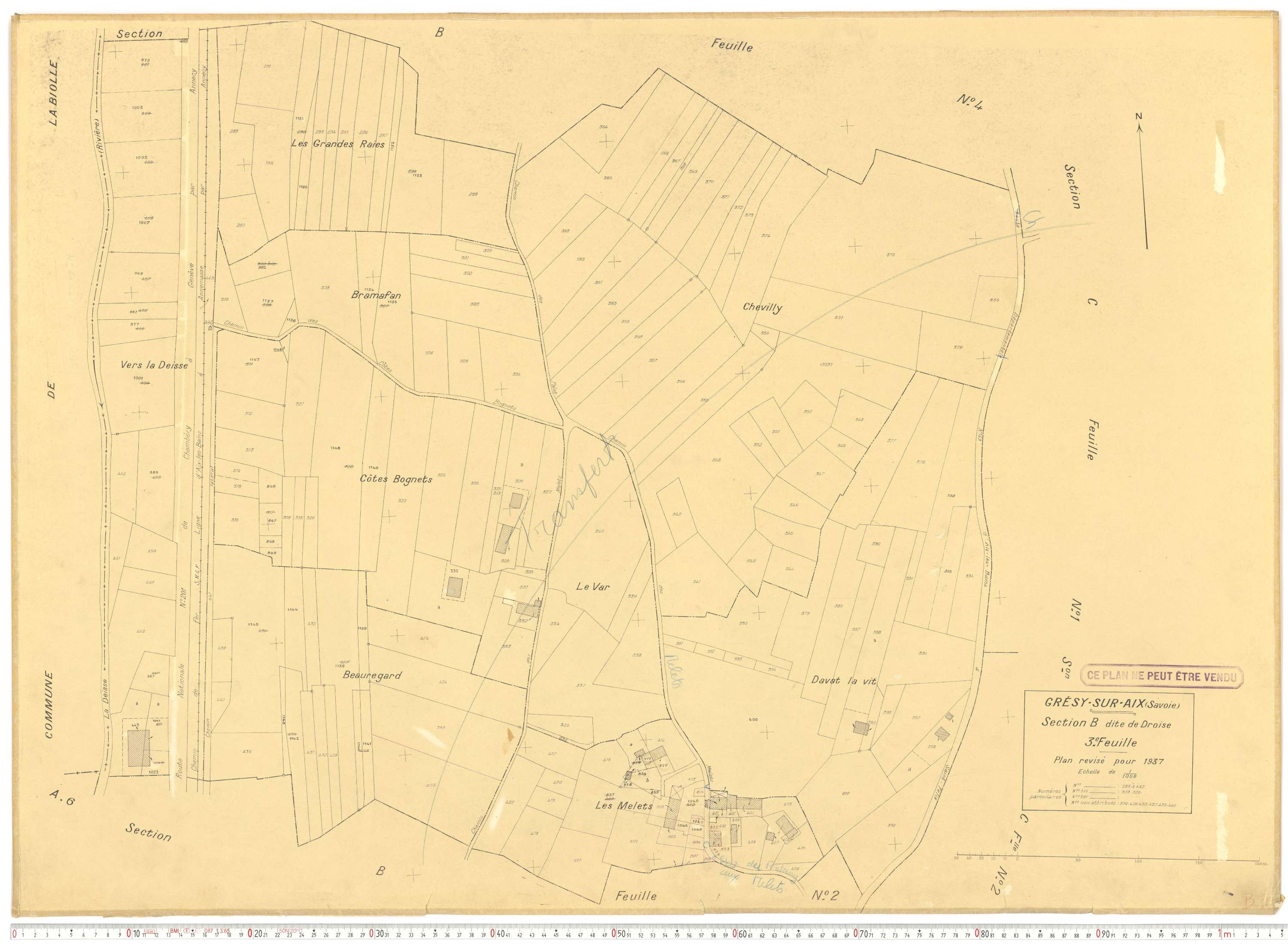 Grésy-sur-Aix - Cadastre rénové (1937).
