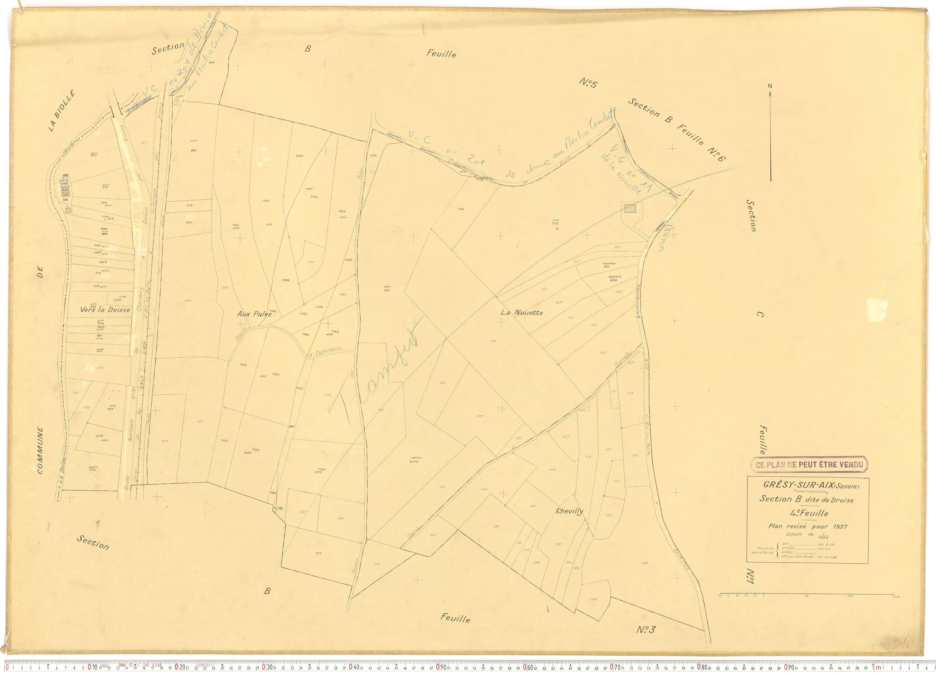 Grésy-sur-Aix - Cadastre rénové (1937).