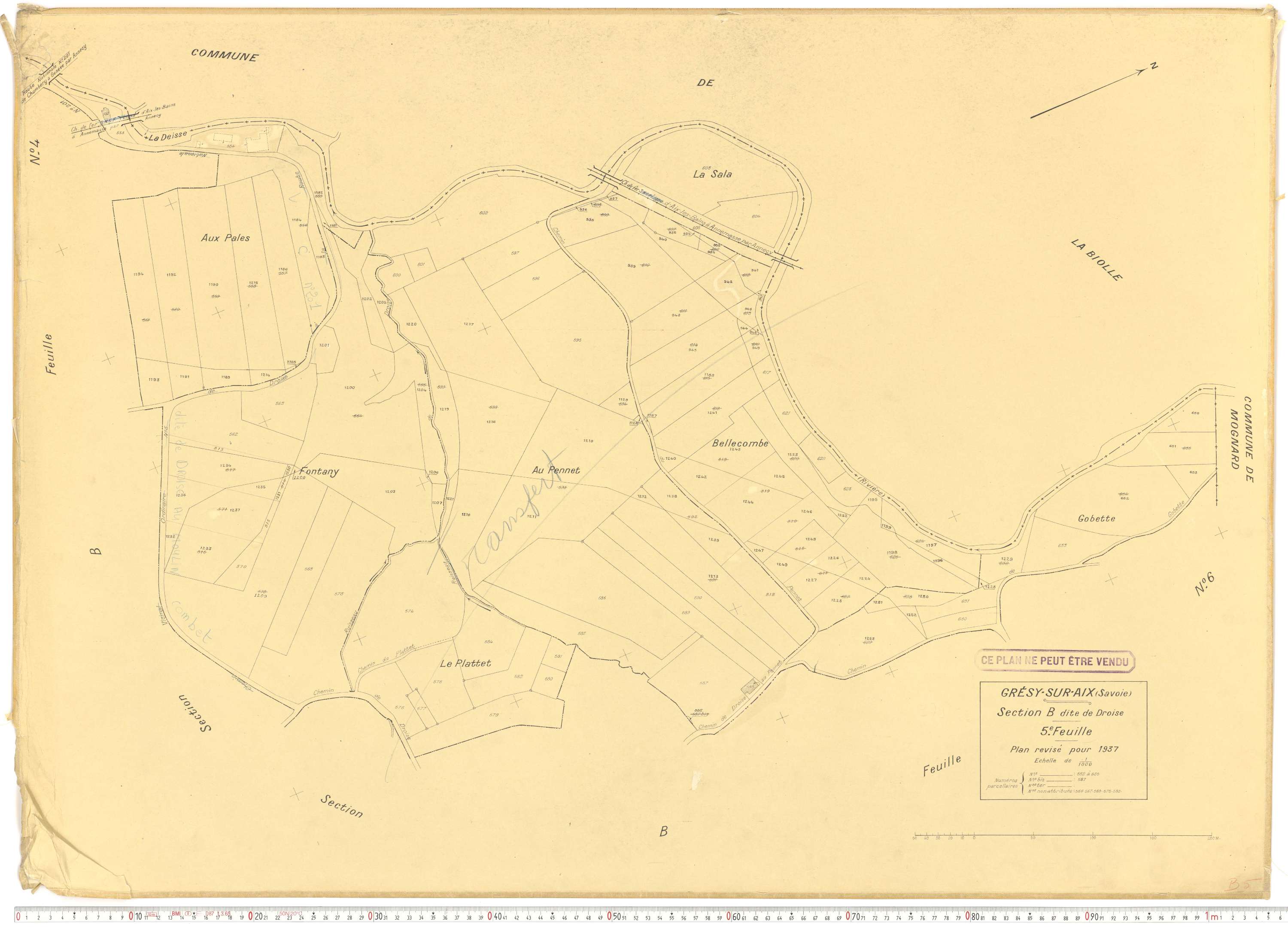 Grésy-sur-Aix - Cadastre rénové (1937).