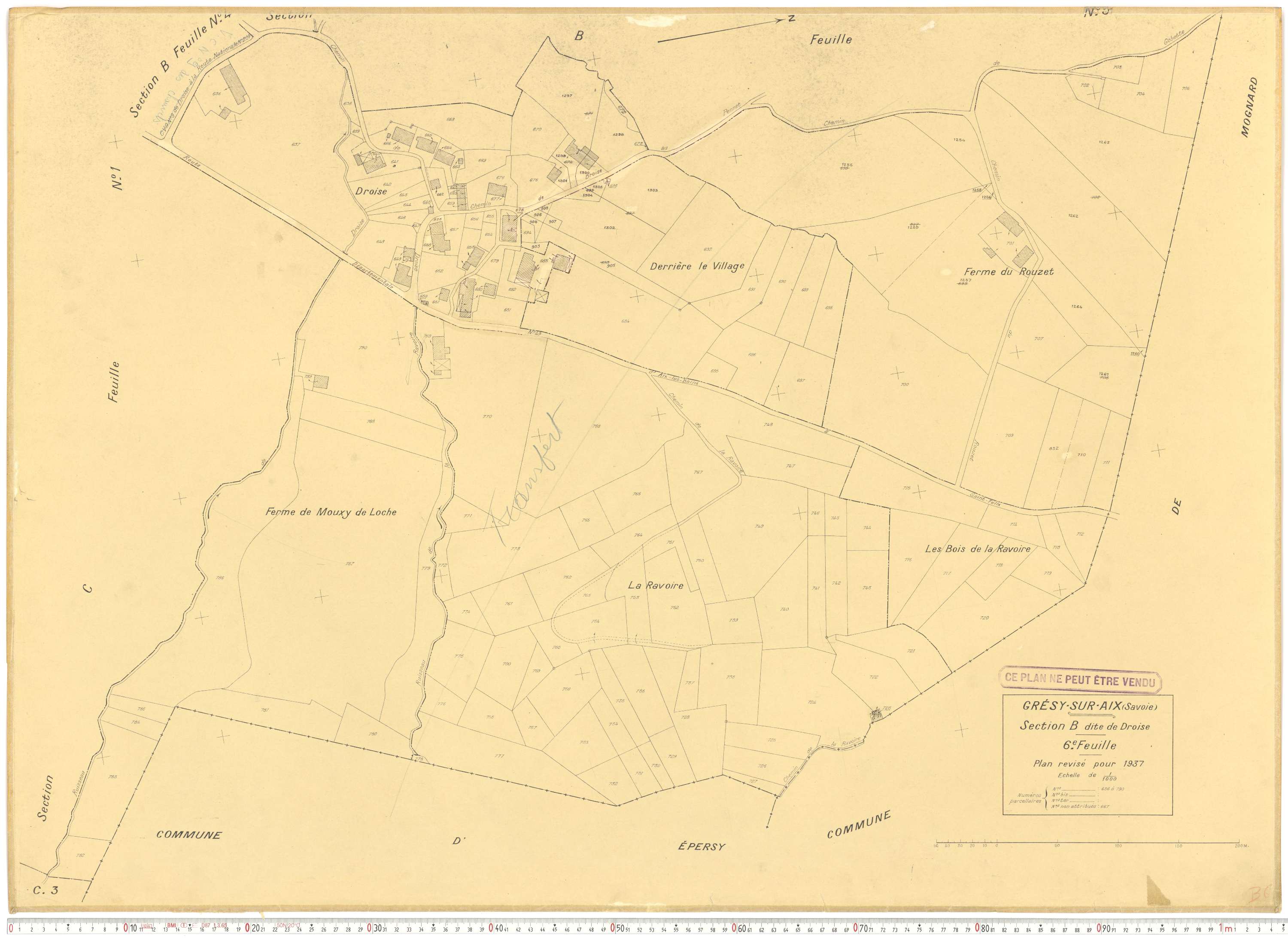 Grésy-sur-Aix - Cadastre rénové (1937).