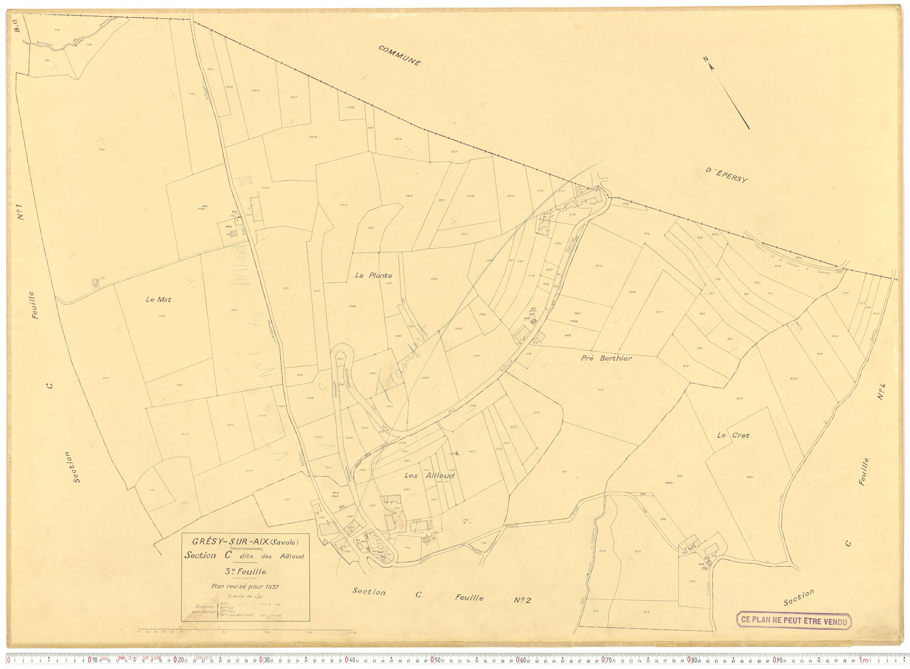 Grésy-sur-Aix - Cadastre rénové (1937).