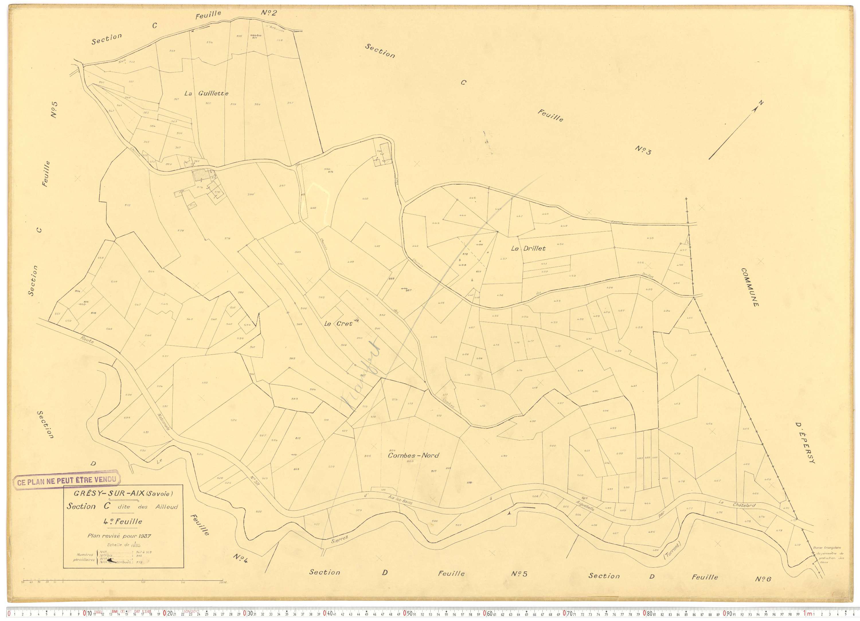 Grésy-sur-Aix - Cadastre rénové (1937).