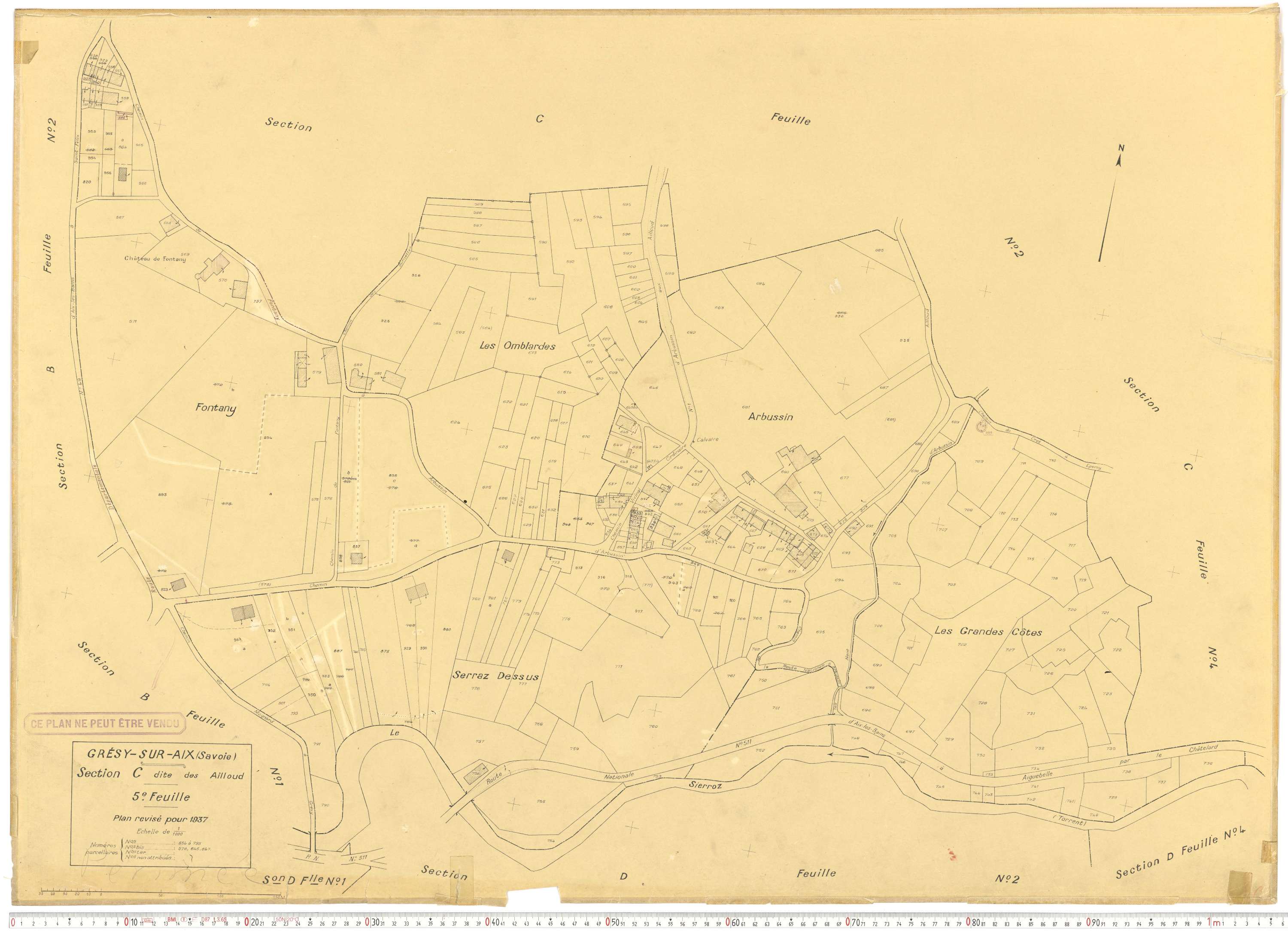 Grésy-sur-Aix - Cadastre rénové (1937).