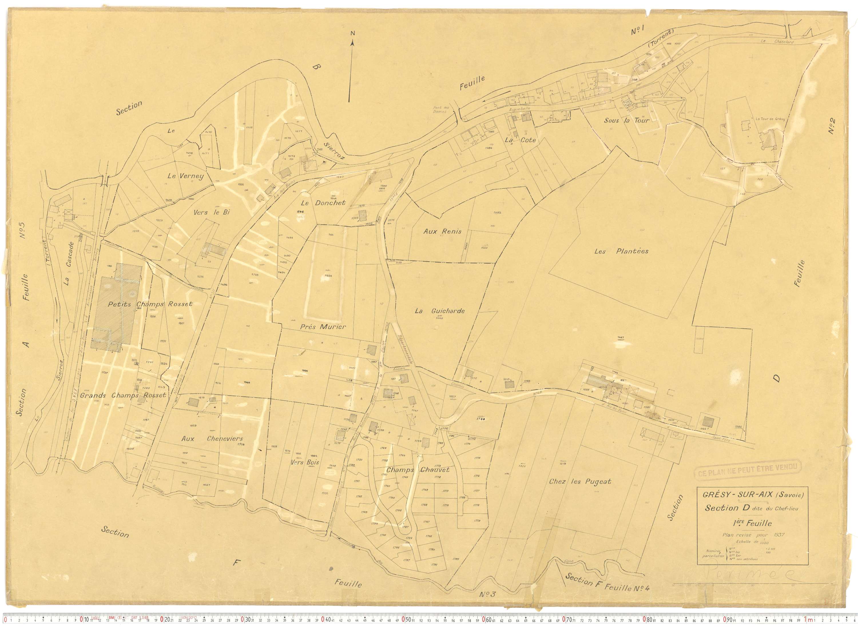 Grésy-sur-Aix - Cadastre rénové (1937).
