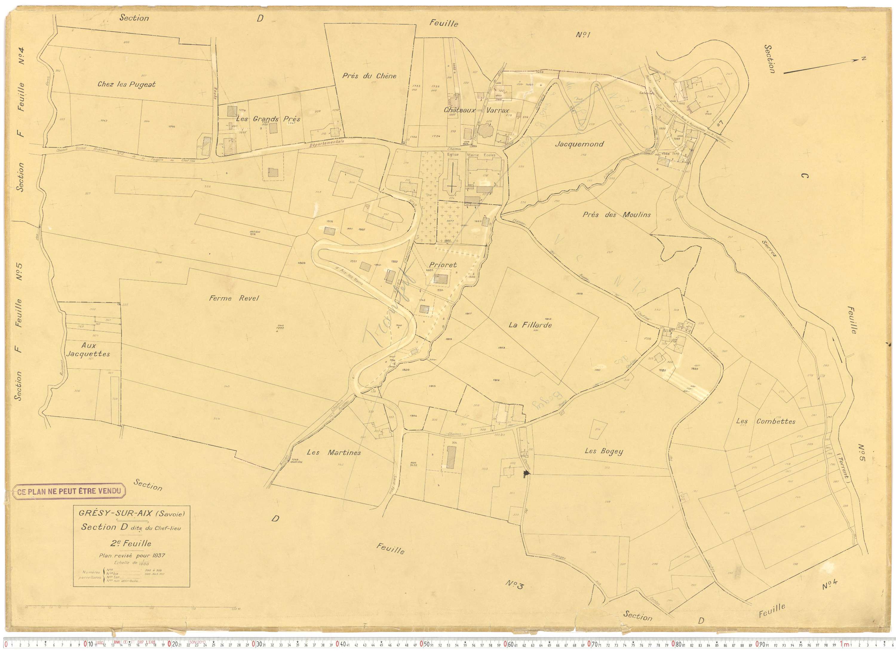Grésy-sur-Aix - Cadastre rénové (1937).
