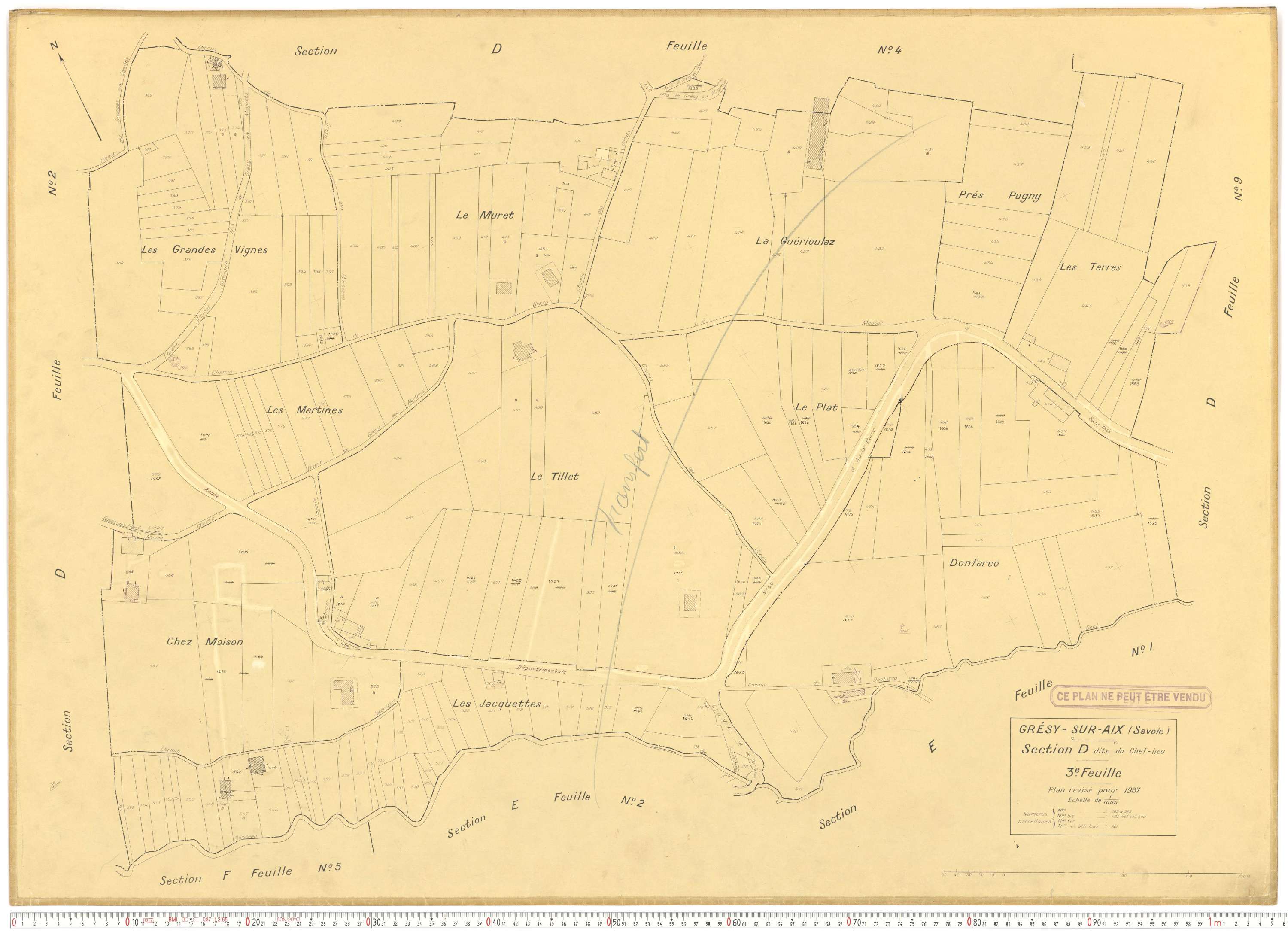 Grésy-sur-Aix - Cadastre rénové (1937).