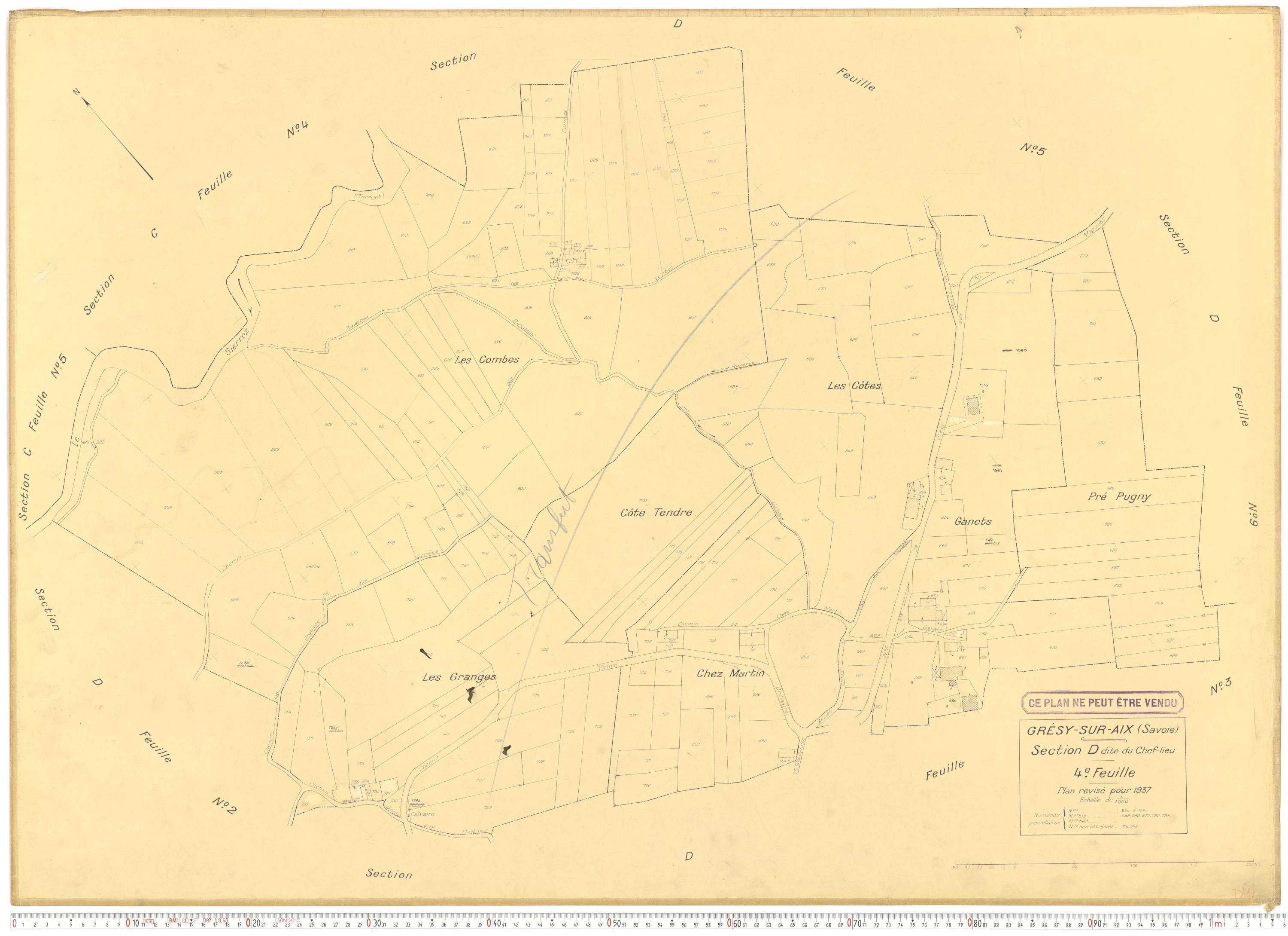 Grésy-sur-Aix - Cadastre rénové (1937).