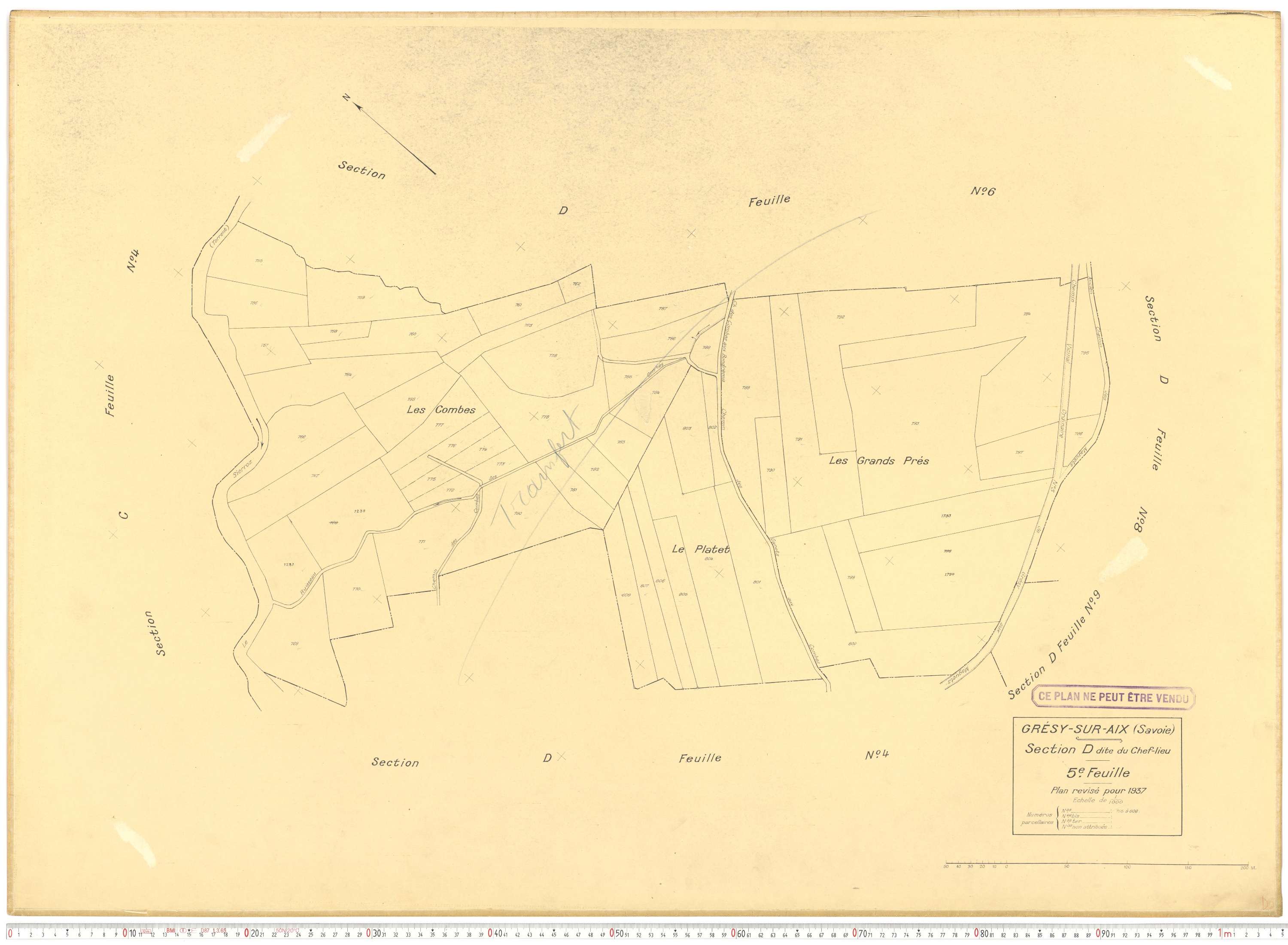 Grésy-sur-Aix - Cadastre rénové (1937).