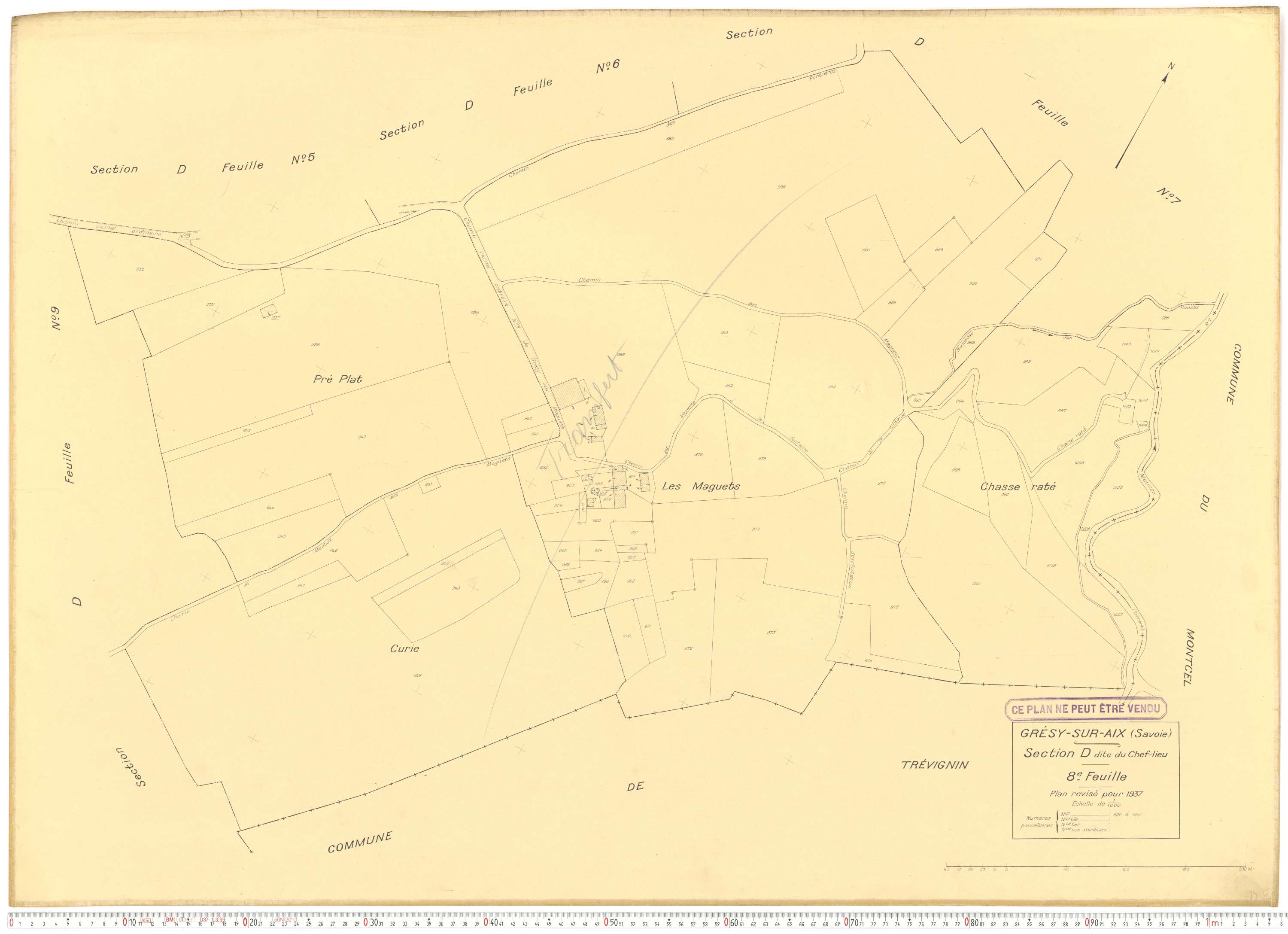 Grésy-sur-Aix - Cadastre rénové (1937).