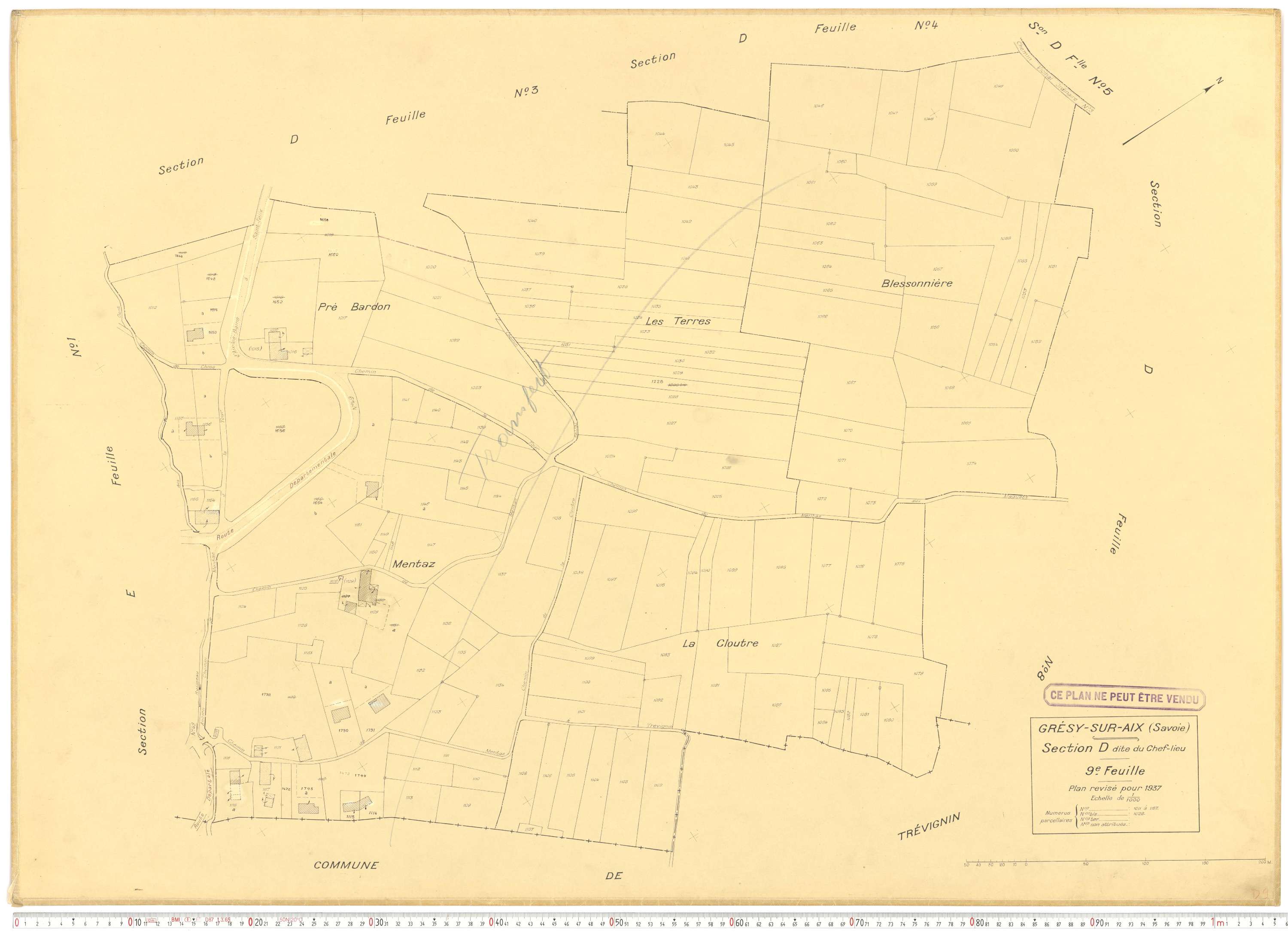 Grésy-sur-Aix - Cadastre rénové (1937).