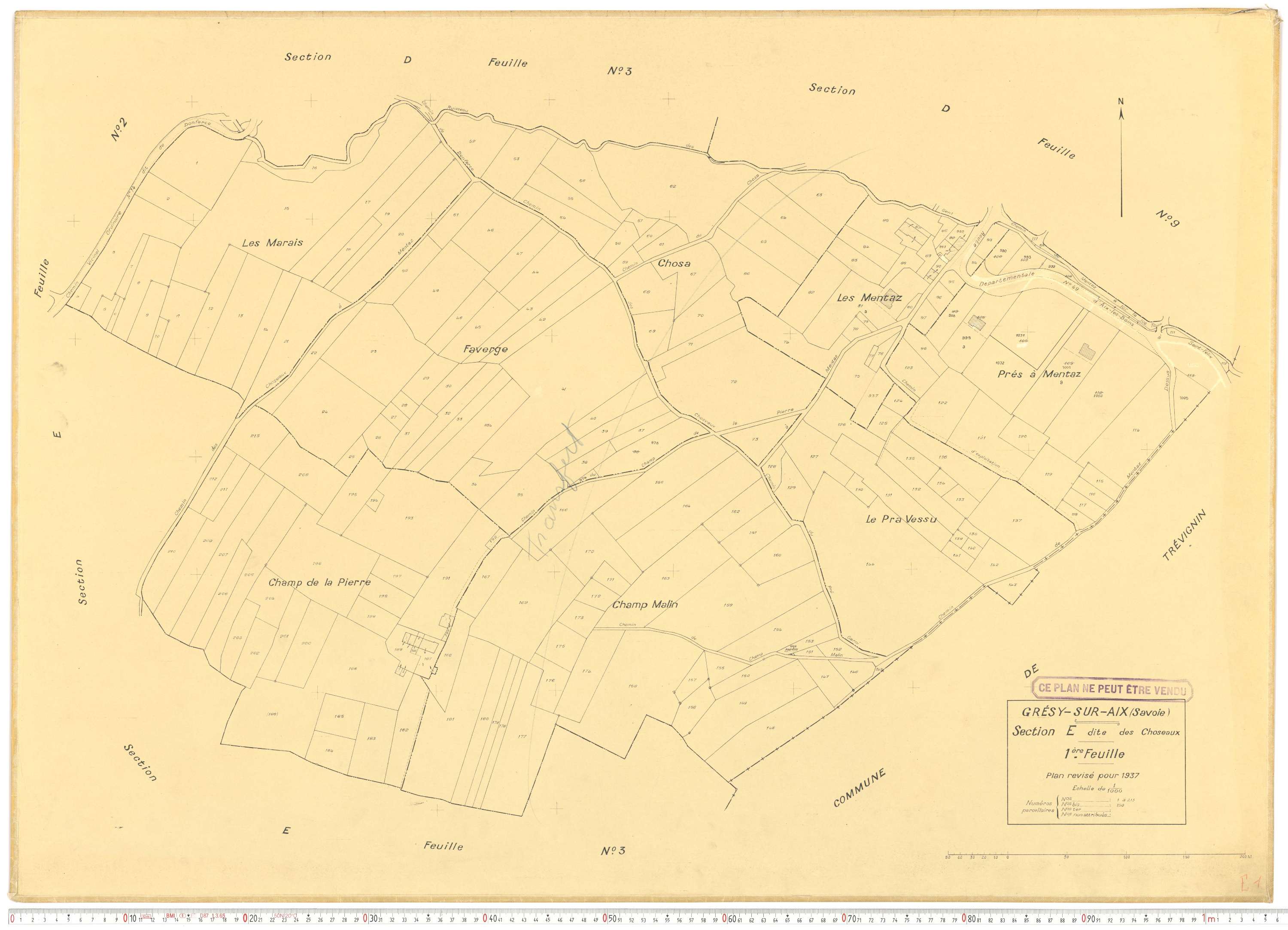 Grésy-sur-Aix - Cadastre rénové (1937).