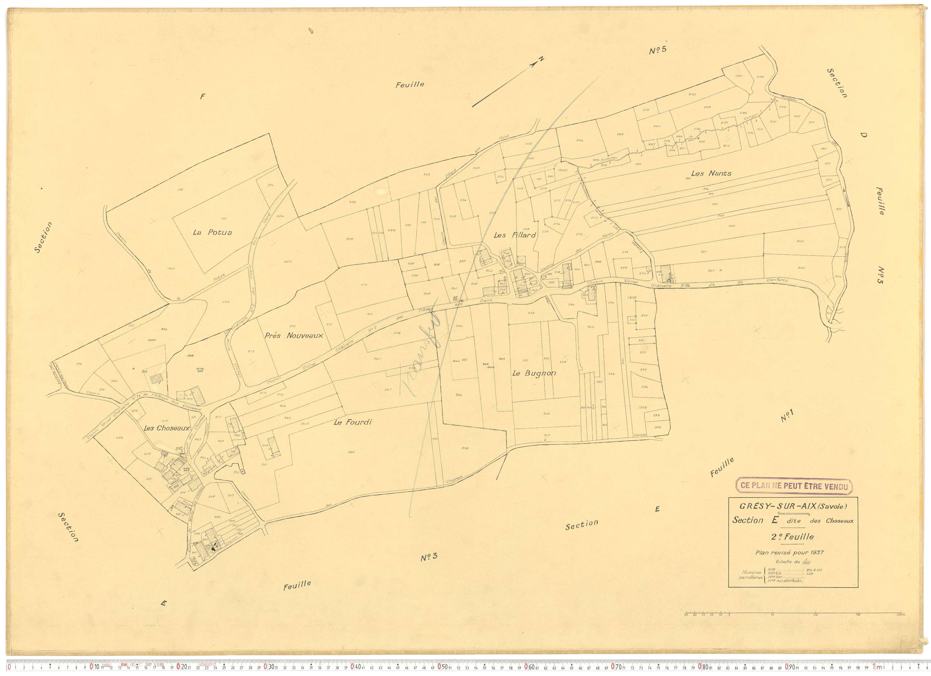 Grésy-sur-Aix - Cadastre rénové (1937).