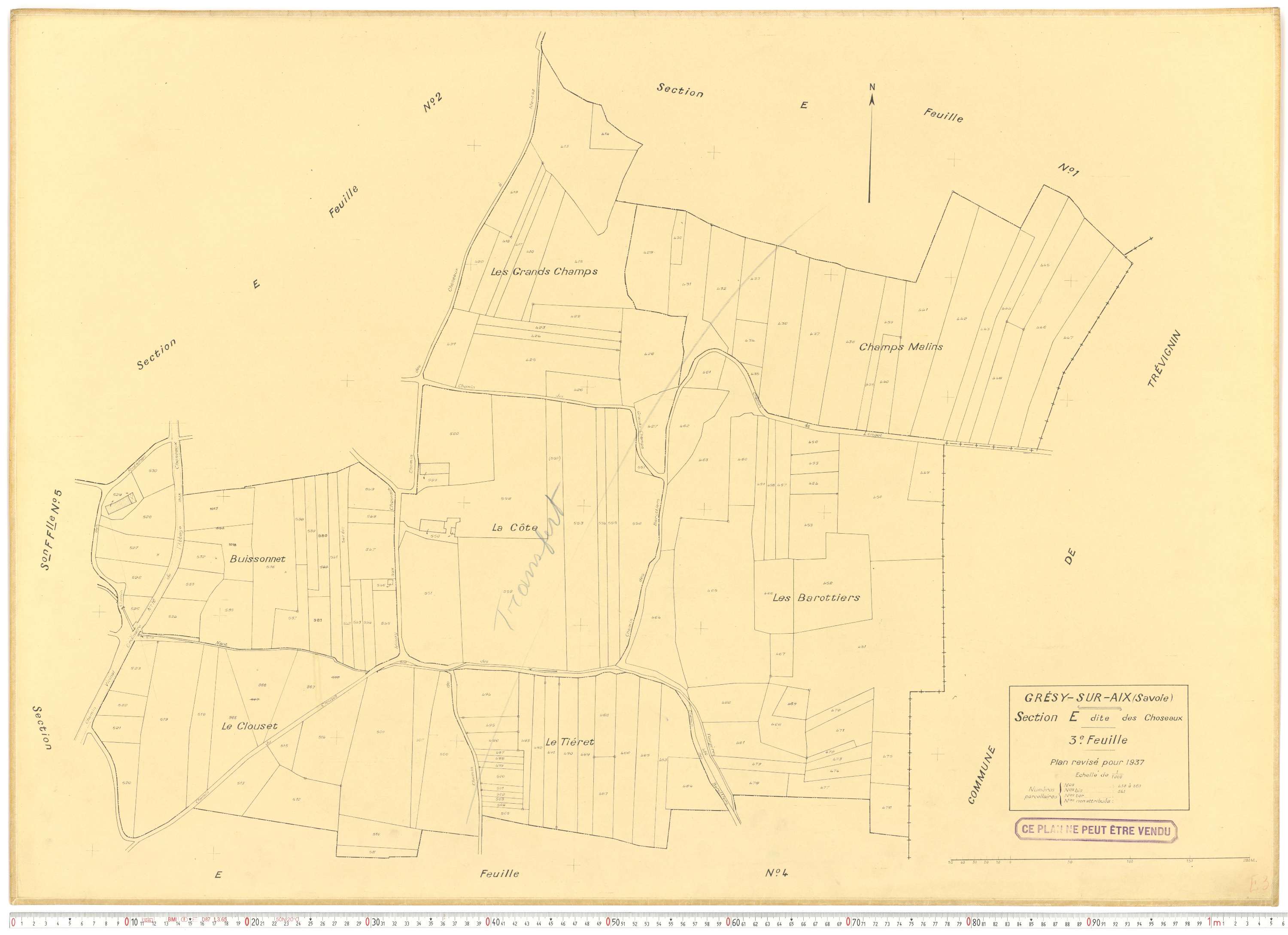 Grésy-sur-Aix - Cadastre rénové (1937).
