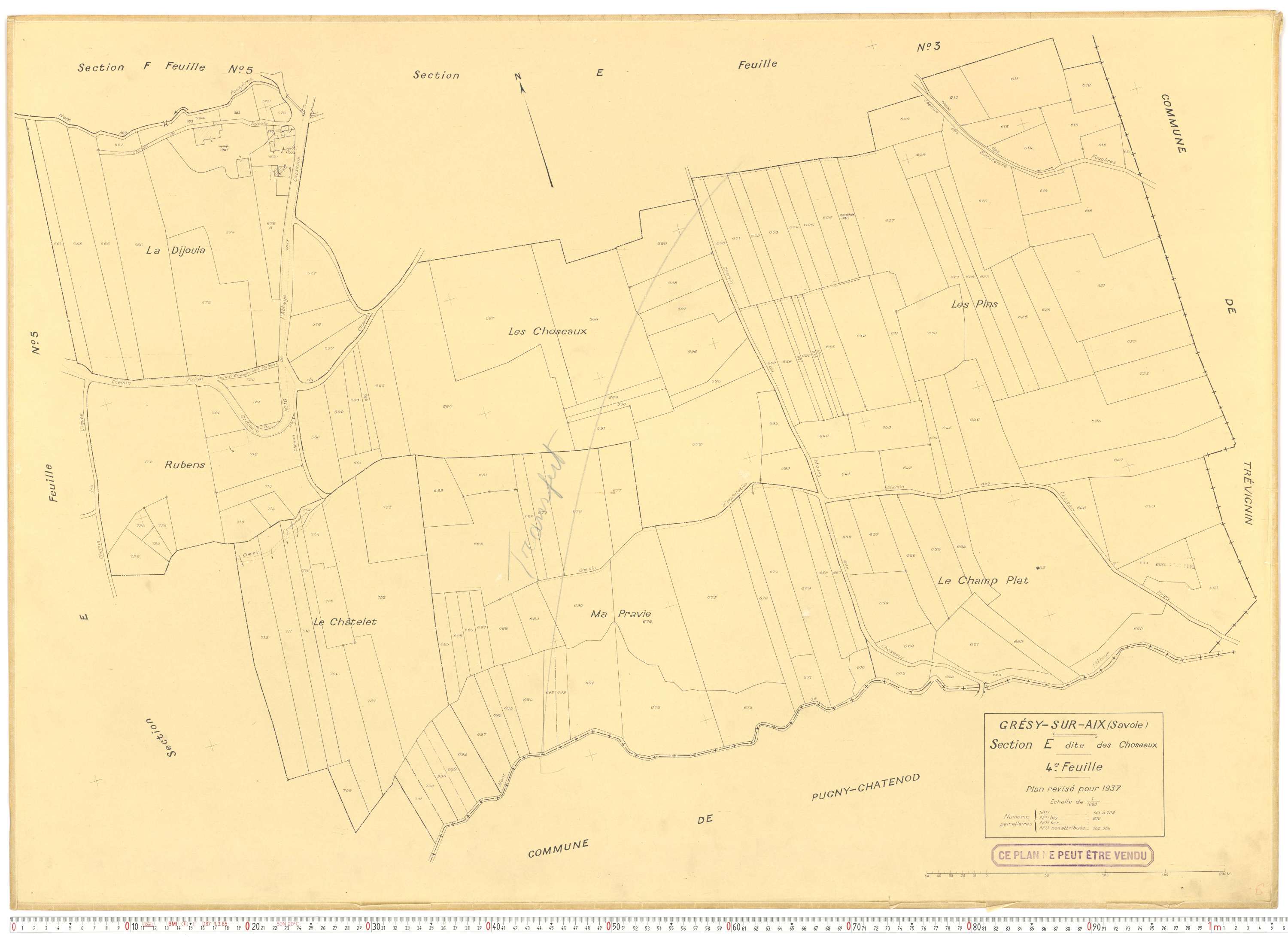 Grésy-sur-Aix - Cadastre rénové (1937).