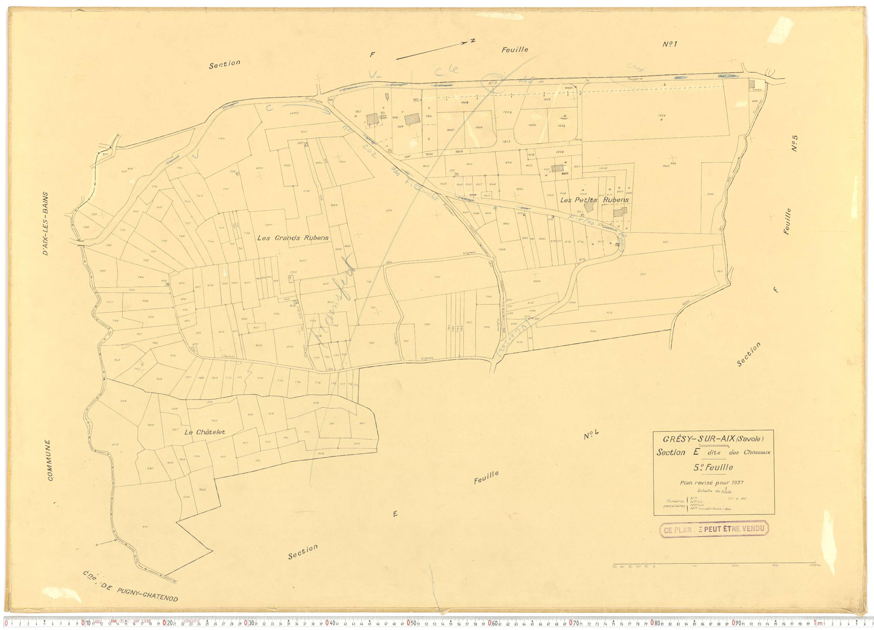Grésy-sur-Aix - Cadastre rénové (1937).
