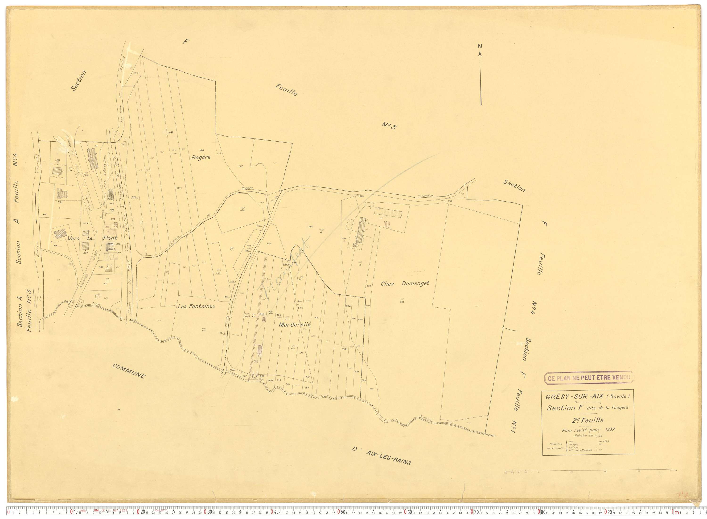 Grésy-sur-Aix - Cadastre rénové (1937).