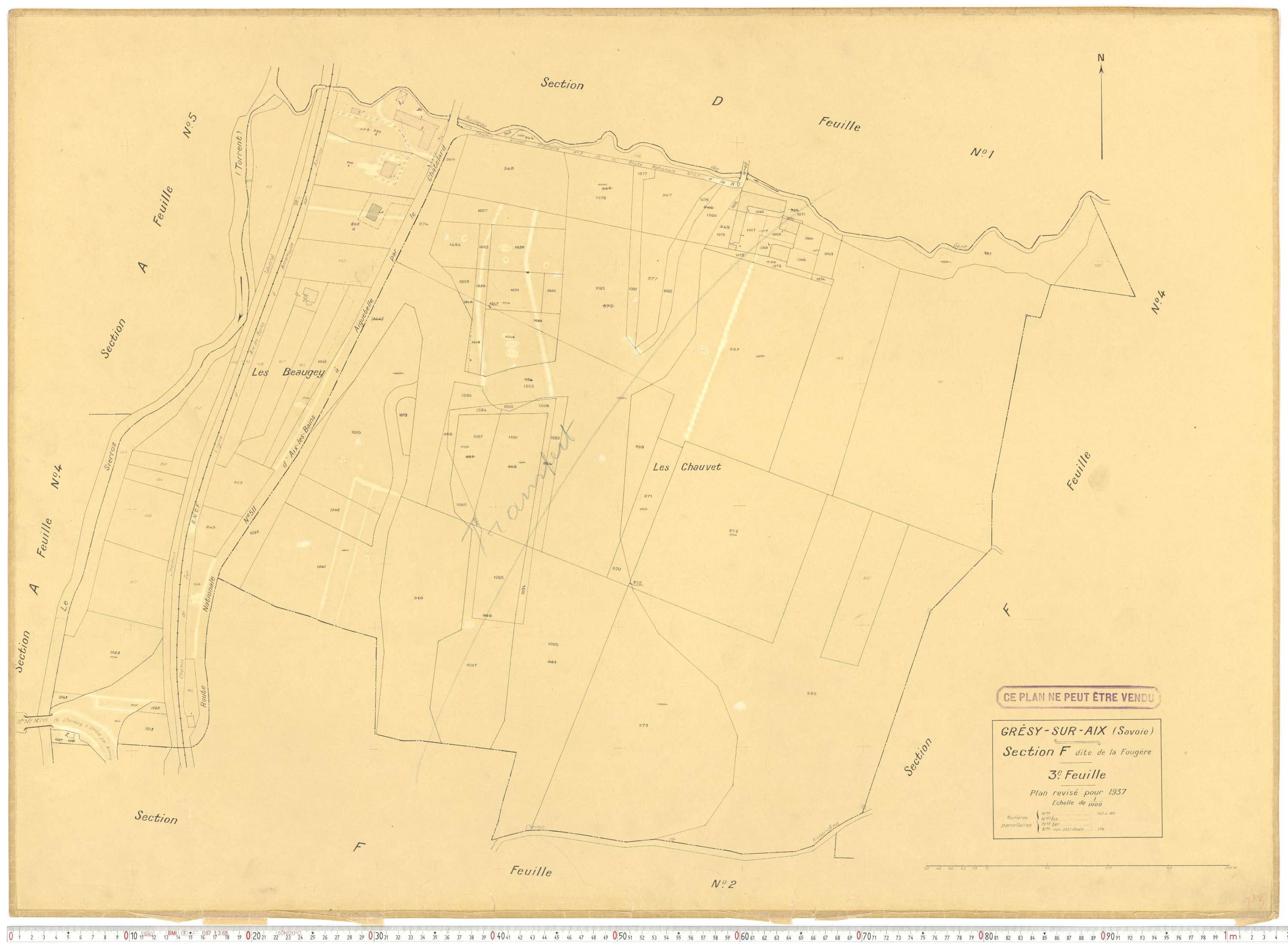 Grésy-sur-Aix - Cadastre rénové (1937).