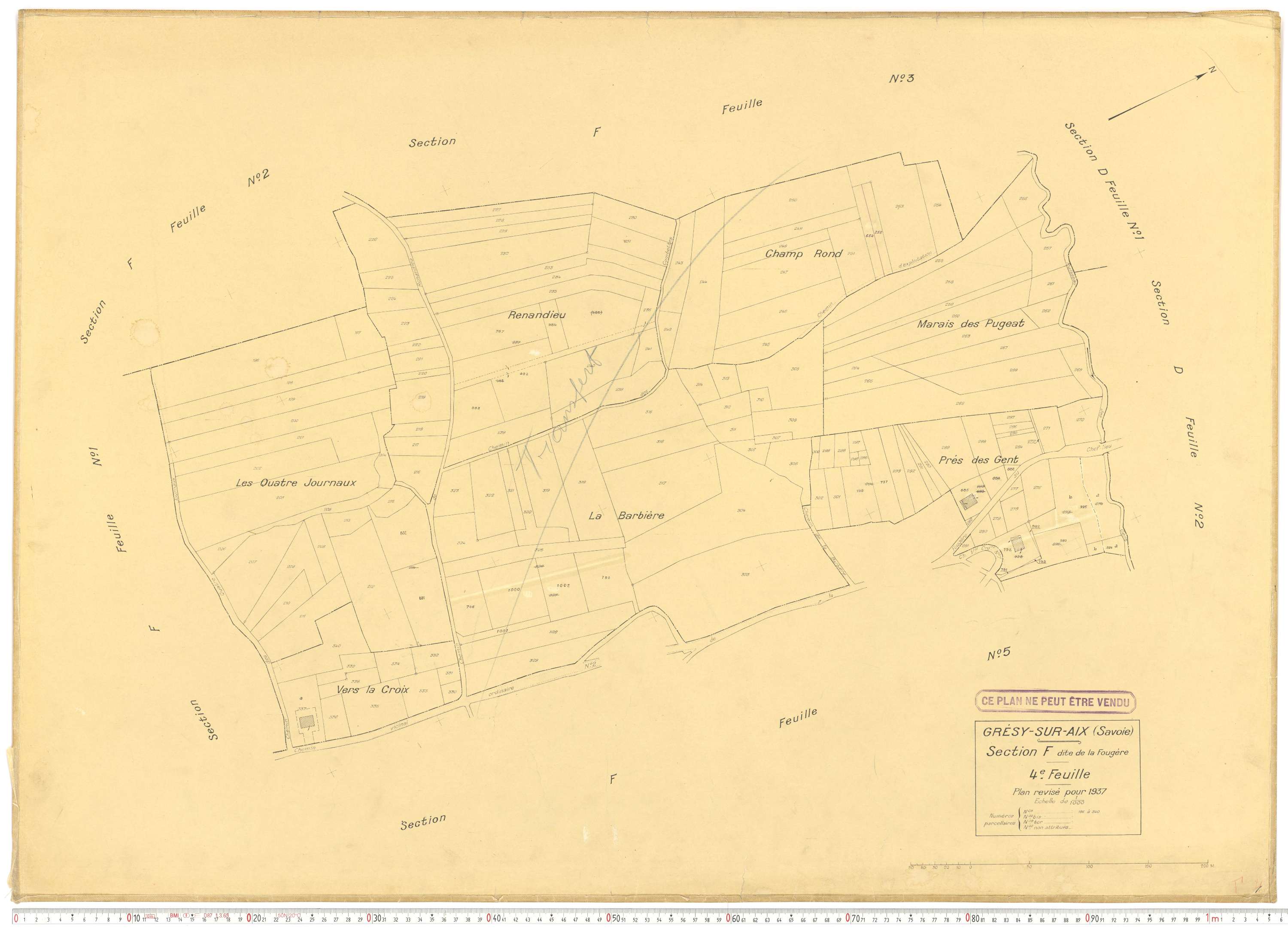 Grésy-sur-Aix - Cadastre rénové (1937).